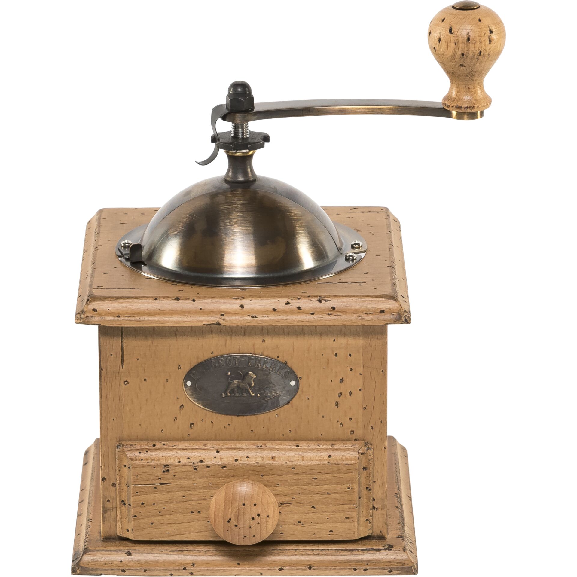 Kaffeemühle, Handmühle, Holz, Metall, Getreidemühle