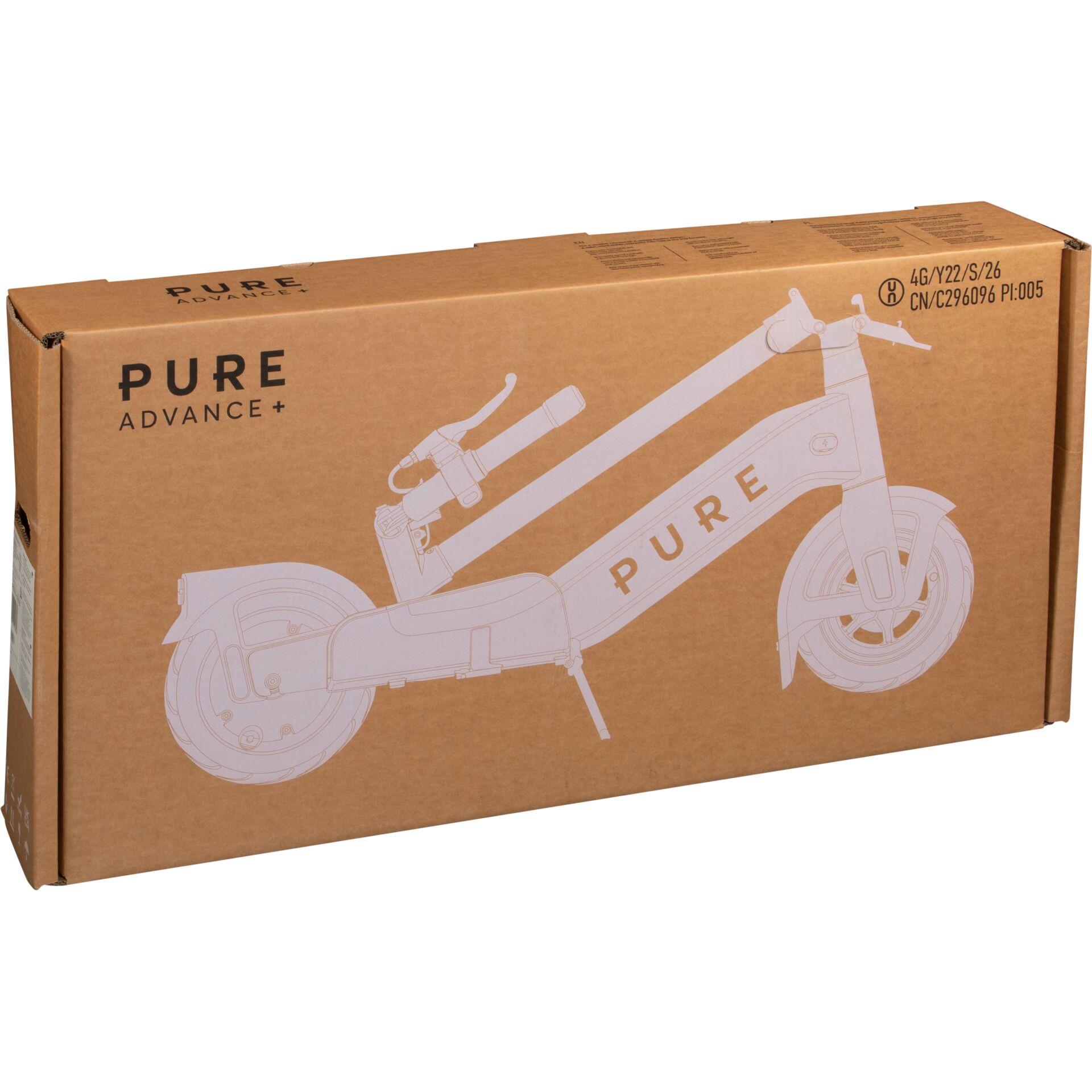 E-Scooter, Faltbares, Elektrisch, Kartonbox, Pure Advance+