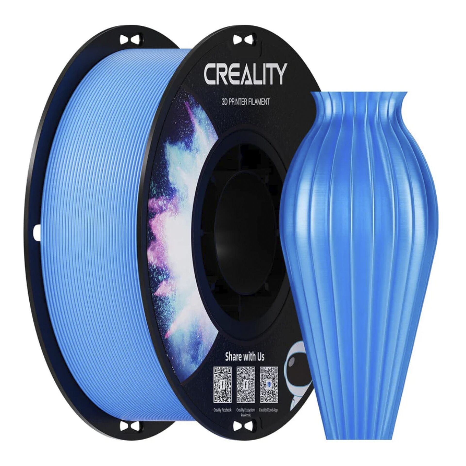 3D-Druck Filament, PLA-Filament, blaues Filament, Spule, Vasen-Filament