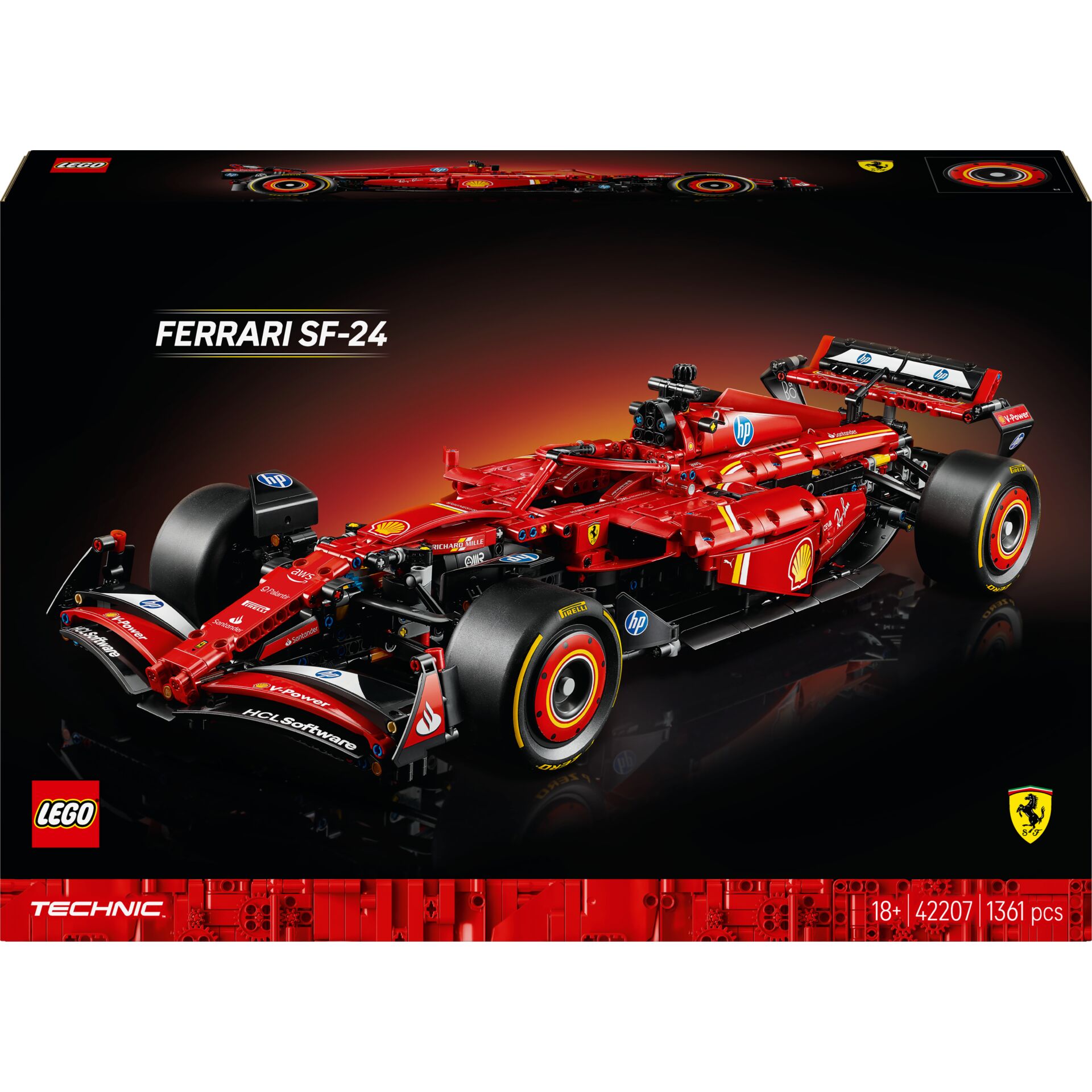 Ferrari SF-24, Lego Technic, Model car, Rot, Rennwagen