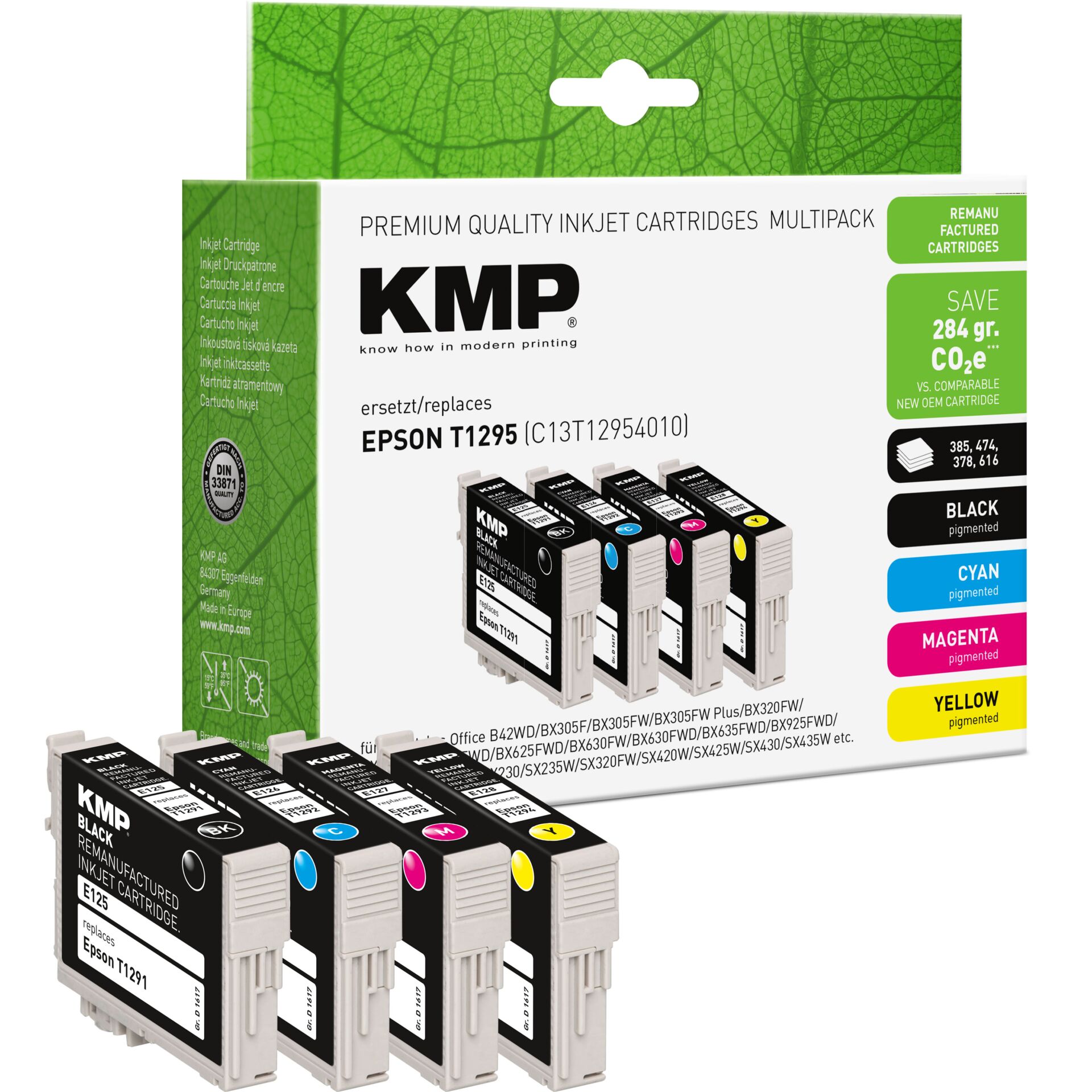 Computerausrüstung, Elektronik, Hardware, Adapter, QR Code, Tintenpatronen, Druckerpatronen, KMP, Epson T1295, Farbstreifen