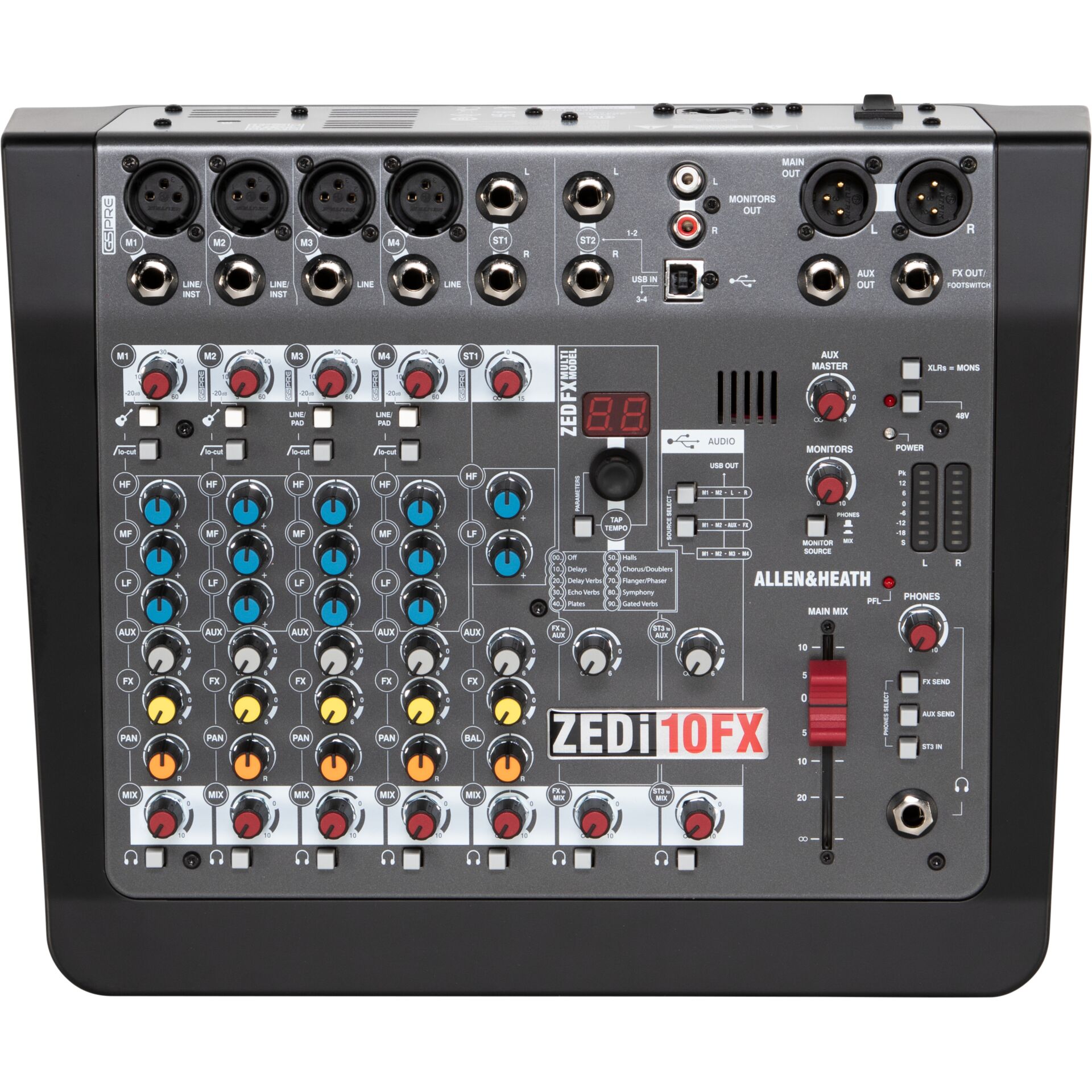 Audio-Mixer, All-in-one, Rackmount, XLR-Eingänge, Knopfregler