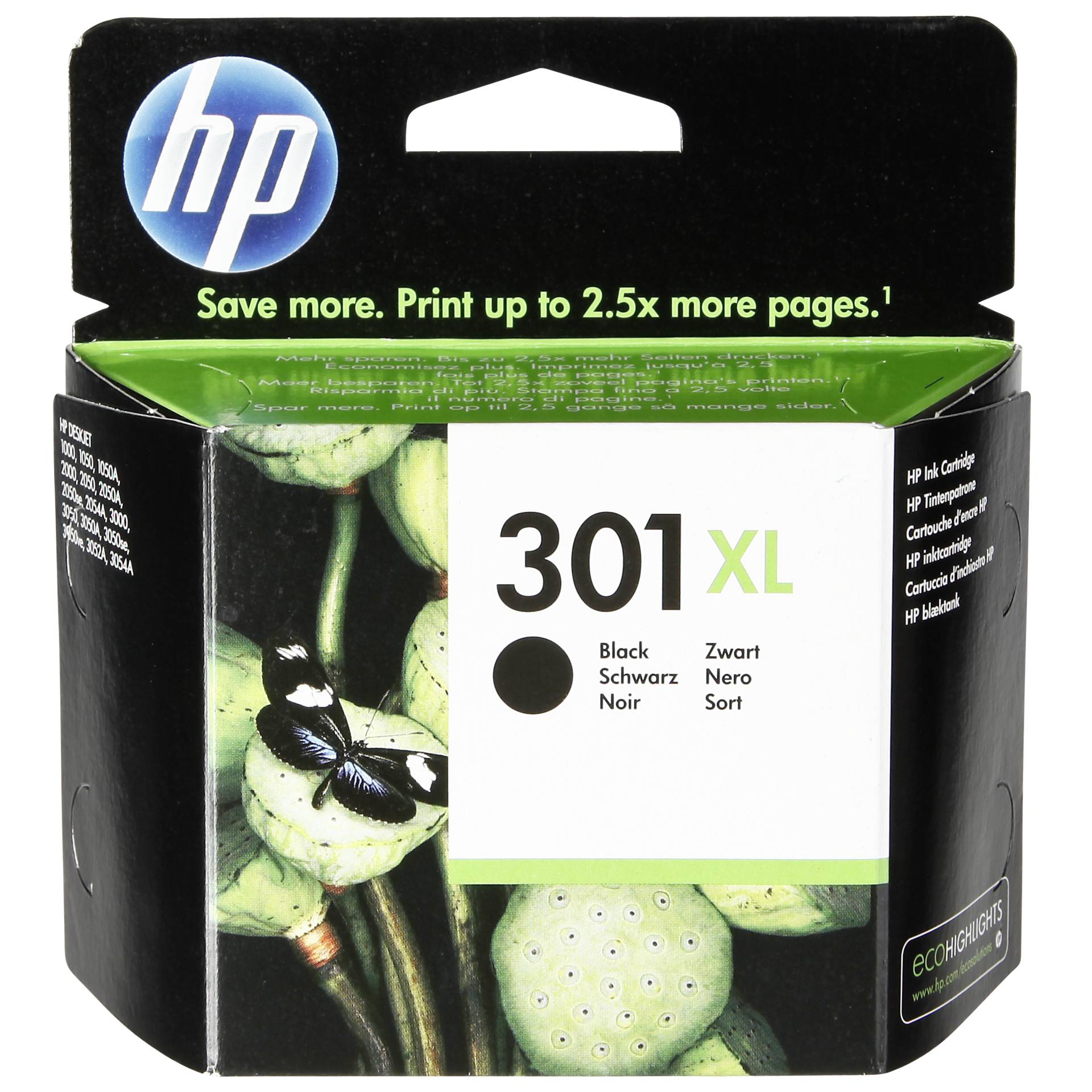 HP CH 563 EE Tintenpatrone  schwarz No. 301 XL