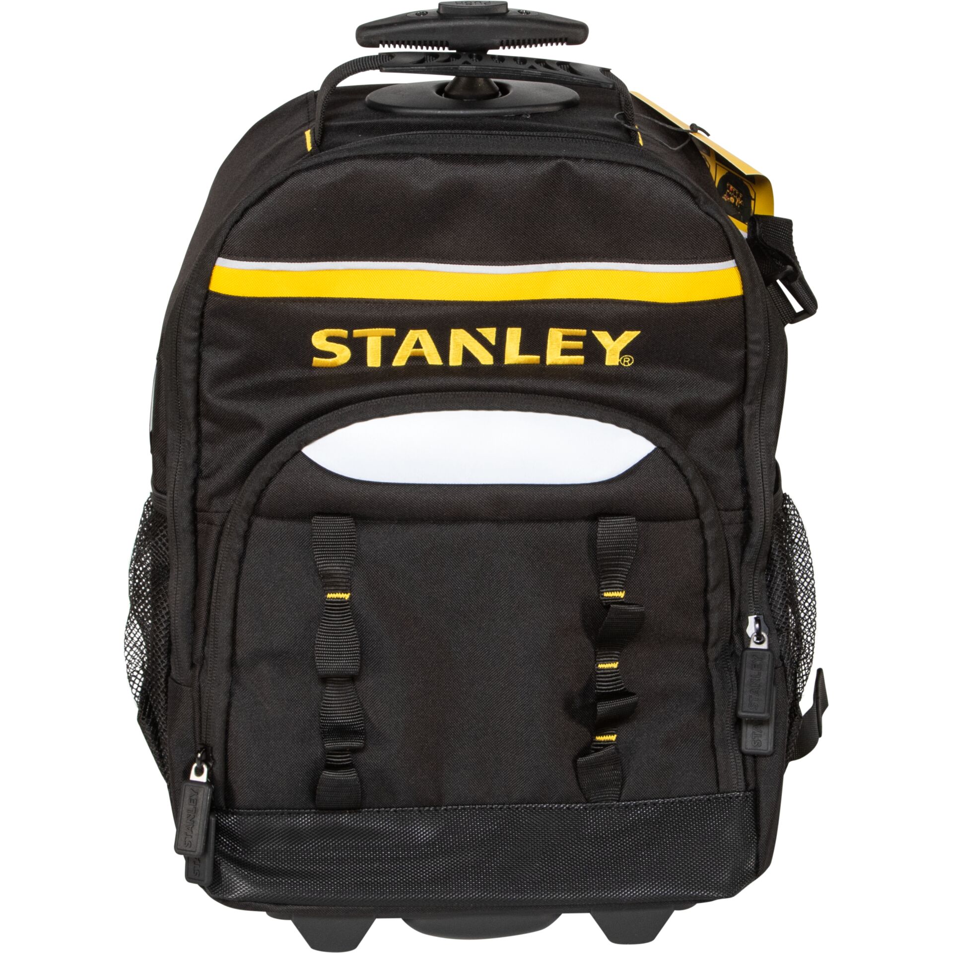 Rucksack, Stanley-Logo, Schwarz, Gelbe Akzente, Seitentaschen, Rucksack, Schultertasche, Reise Rucksack, Stanley, Gelbe Akzente