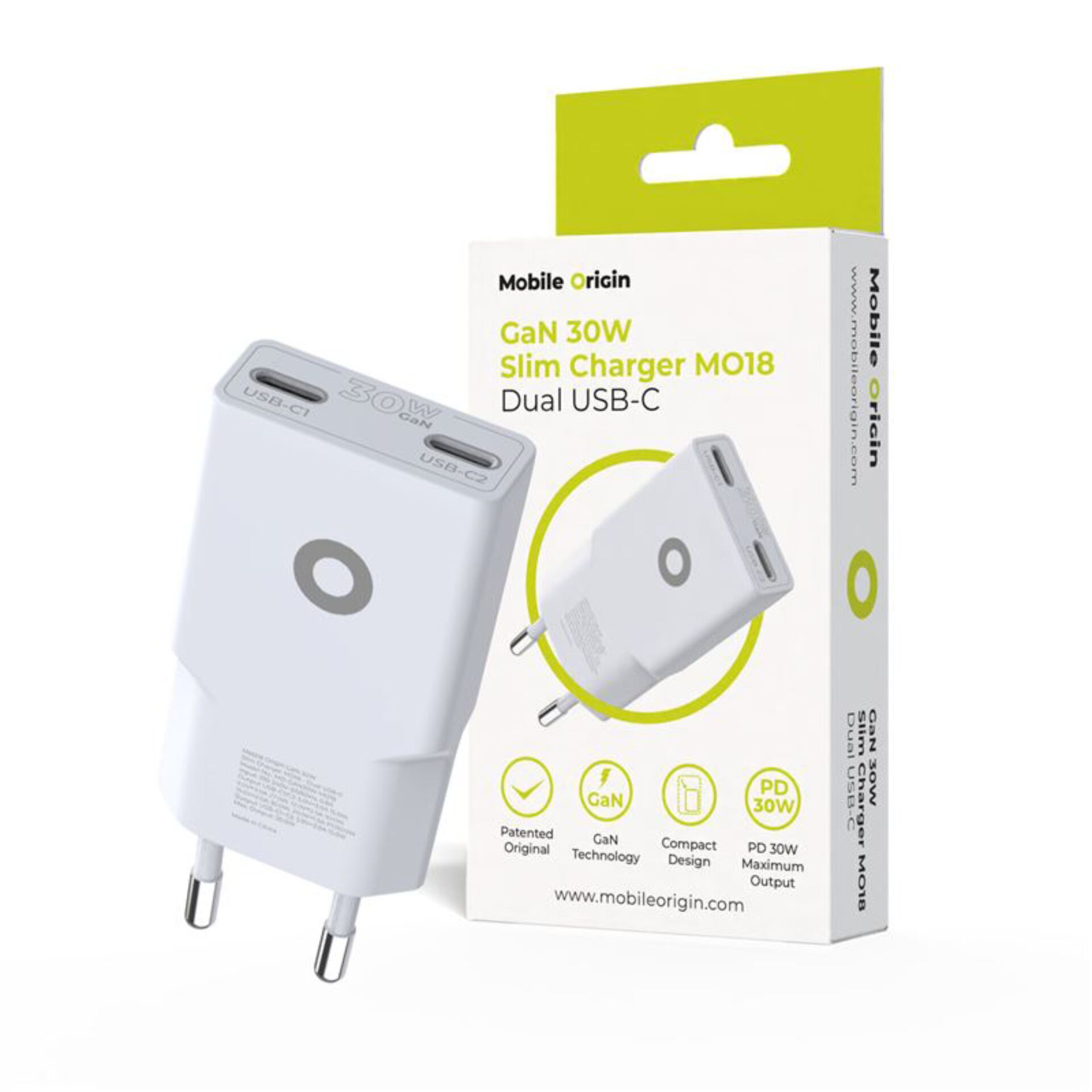 Ladegerät, USB-C, Dual USB-C, GaN, 30W