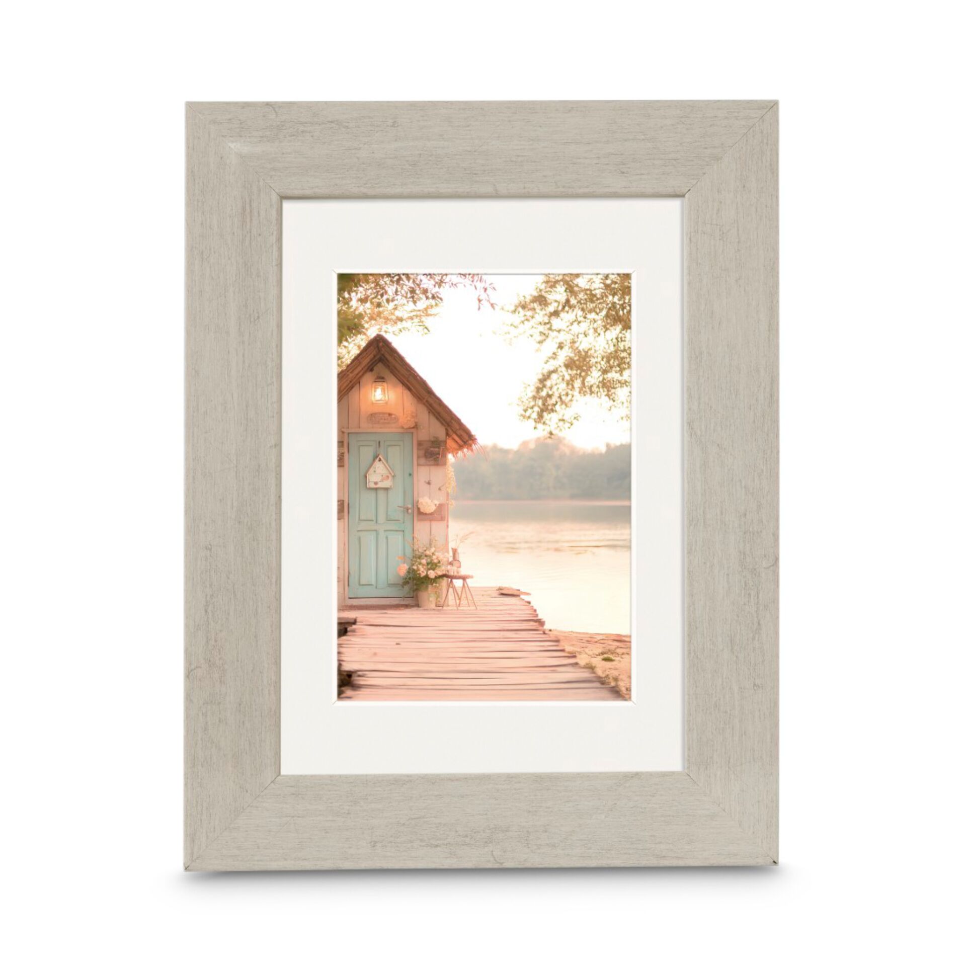 Rahmen, Foto im Holzrahmen, Küstenhaus, Wandbild, Naturmotiv