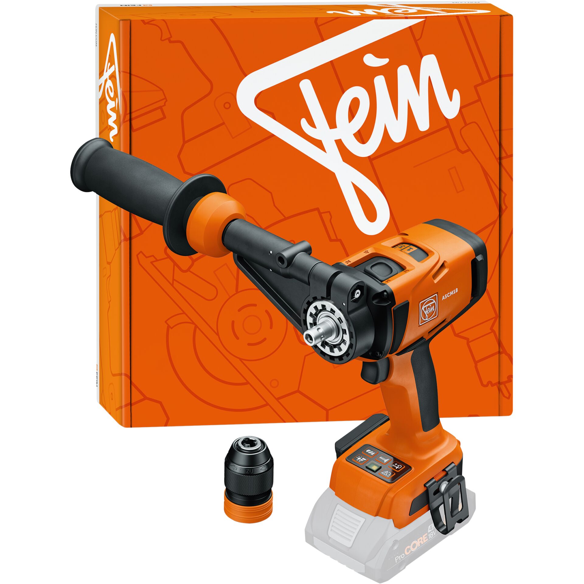Akku-Bohrschlagschrauber, Garten/Heimwerkzeug, Kofferbox/Verpackung, Tragbarer Akkuschrauber, Orange/Schwarz