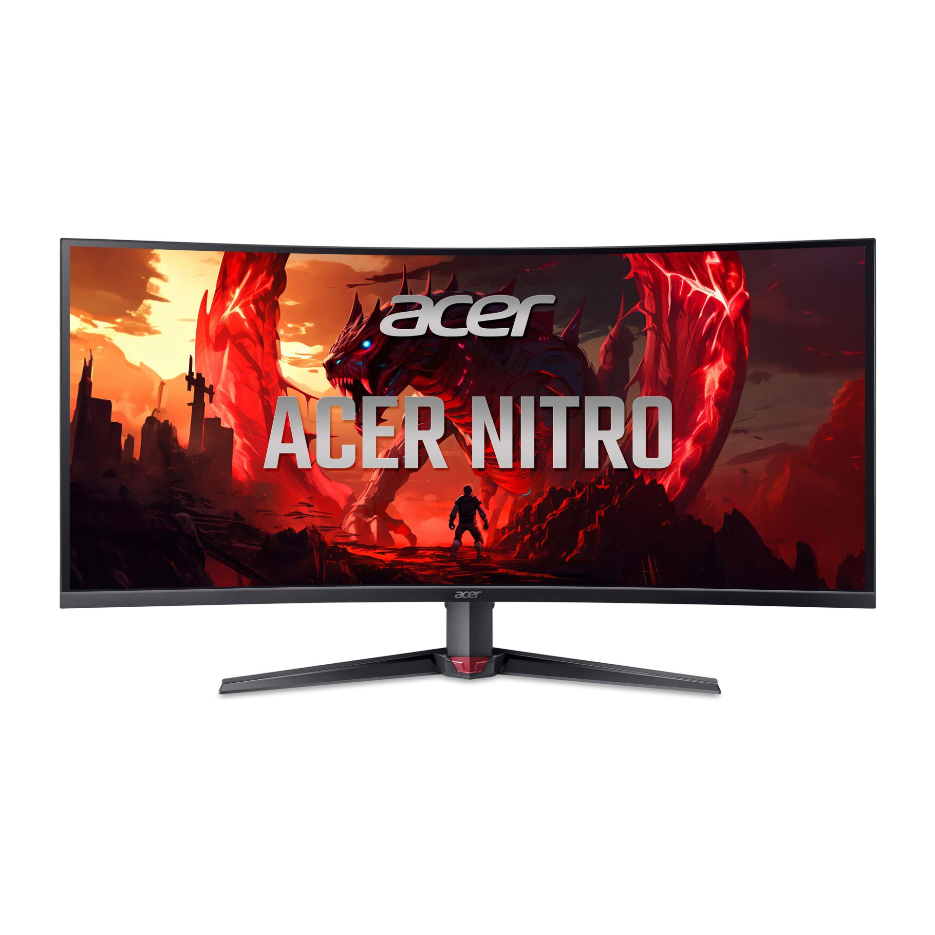 Gaming-Monitor, Curved-Display, Ultrawide-Monitor, Schwarzes Gehäuse, Acer Nitro