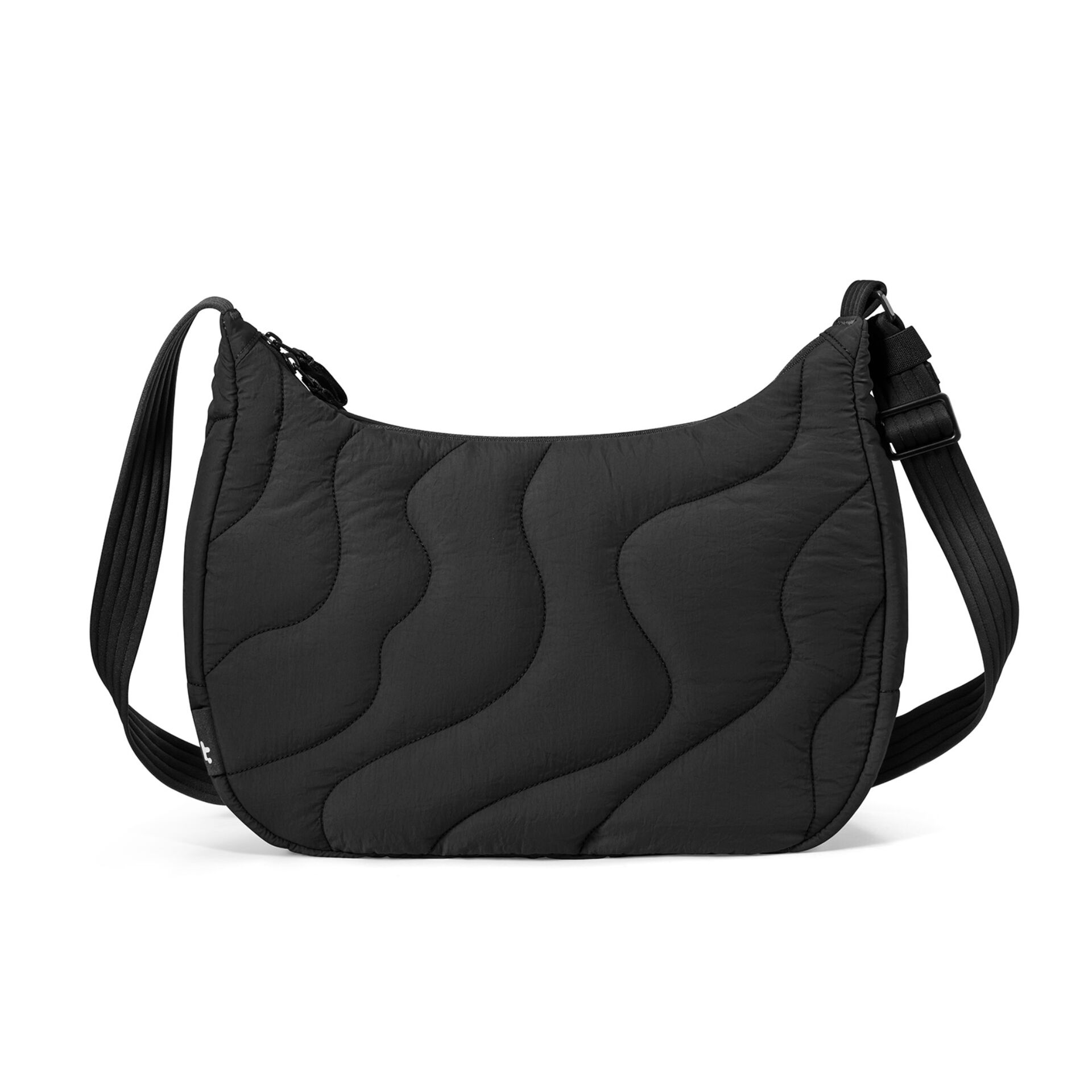 Umhängetasche, Schultertasche, Quiltung, Nylon, Schwarz