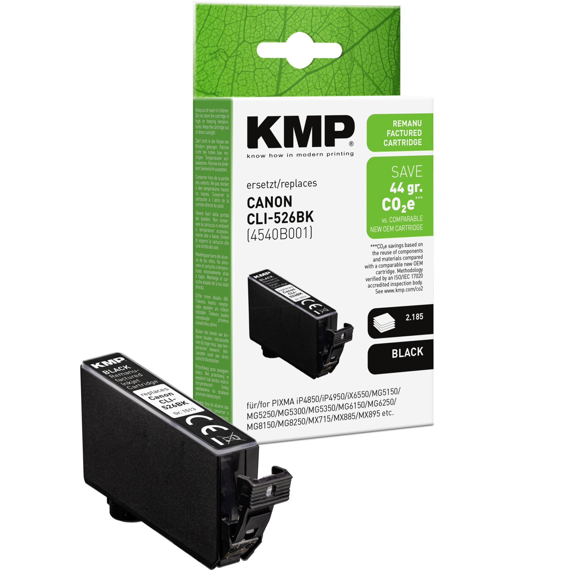 Adapter, Elektronik, Adapter, Elektronik, Tintenpatrone, Canon, KMP, Schwarz, CO2-einsparung