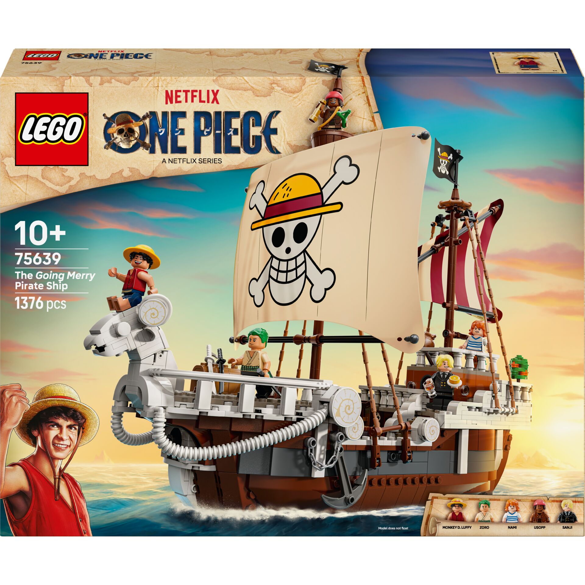 Lego Set, Piratenschiff, One Piece, Schiff mit Segel, Minifiguren