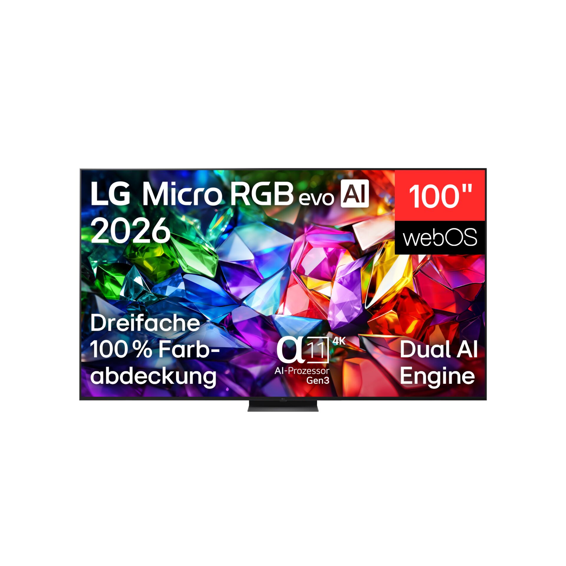 Fernseher, LED, 100 Zoll, 4K, KI-Prozessor