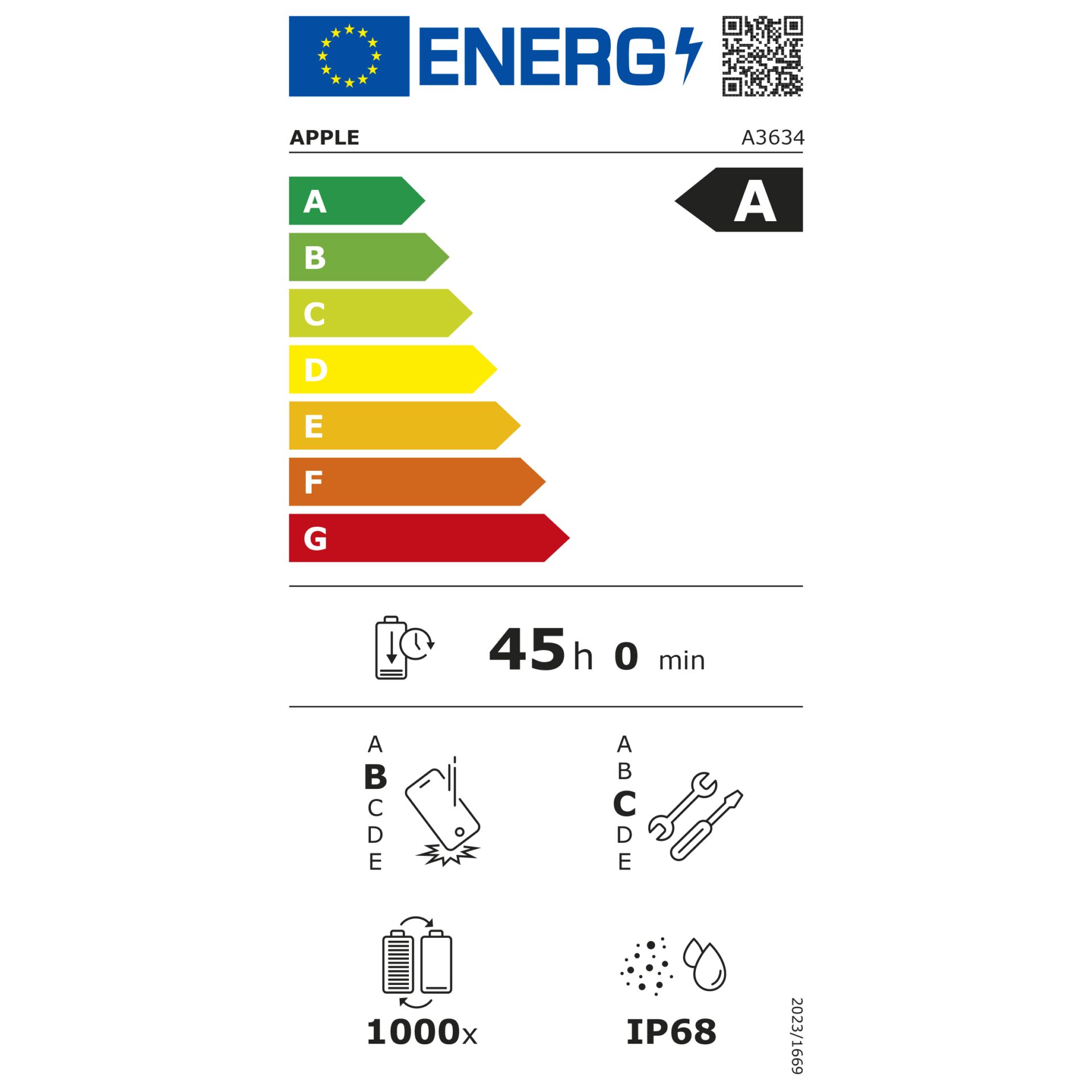 Apfel, Energieeffizienz A, Batterie, Tragbar, Ladegerät?