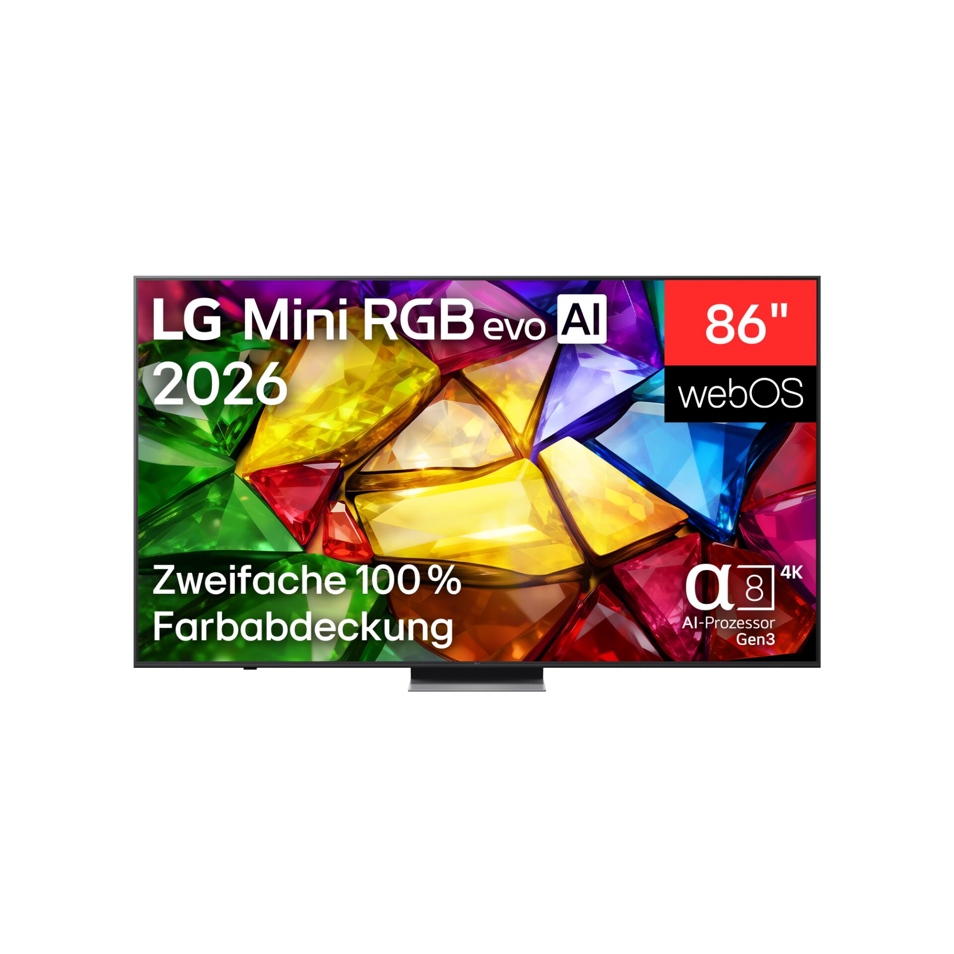86",", fernbedienung, tv, led, anzeige, rgb, bildschirm, 4k, ai, chromatisch, panel