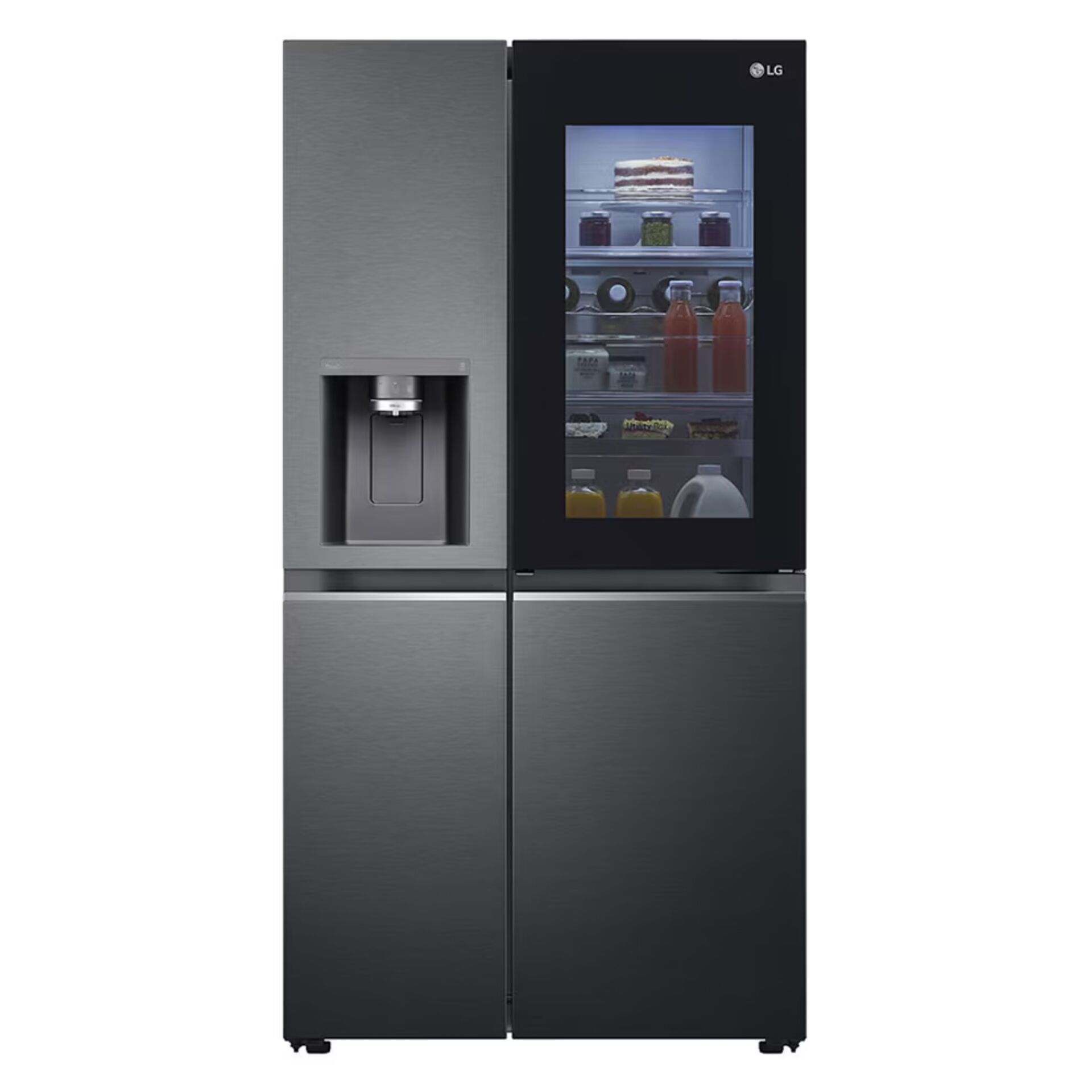 Kühlschrank, Side-by-Side, Stahloptik, Wasserspender, Gefrierunterteil