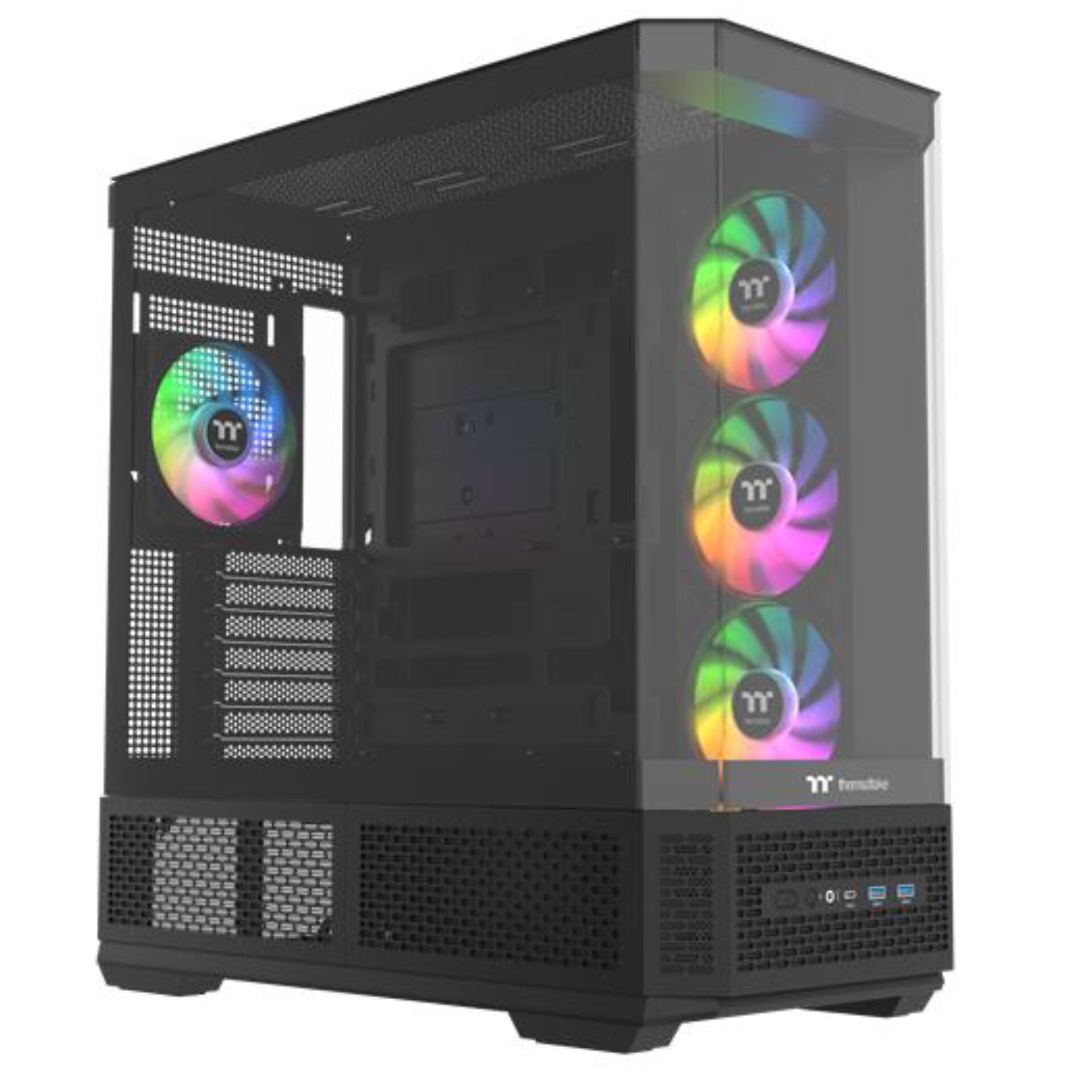 PC-Gehäuse, Mid-Tower, ARGB-Lüfter, Mesh-Front, Glas-Seitenteil