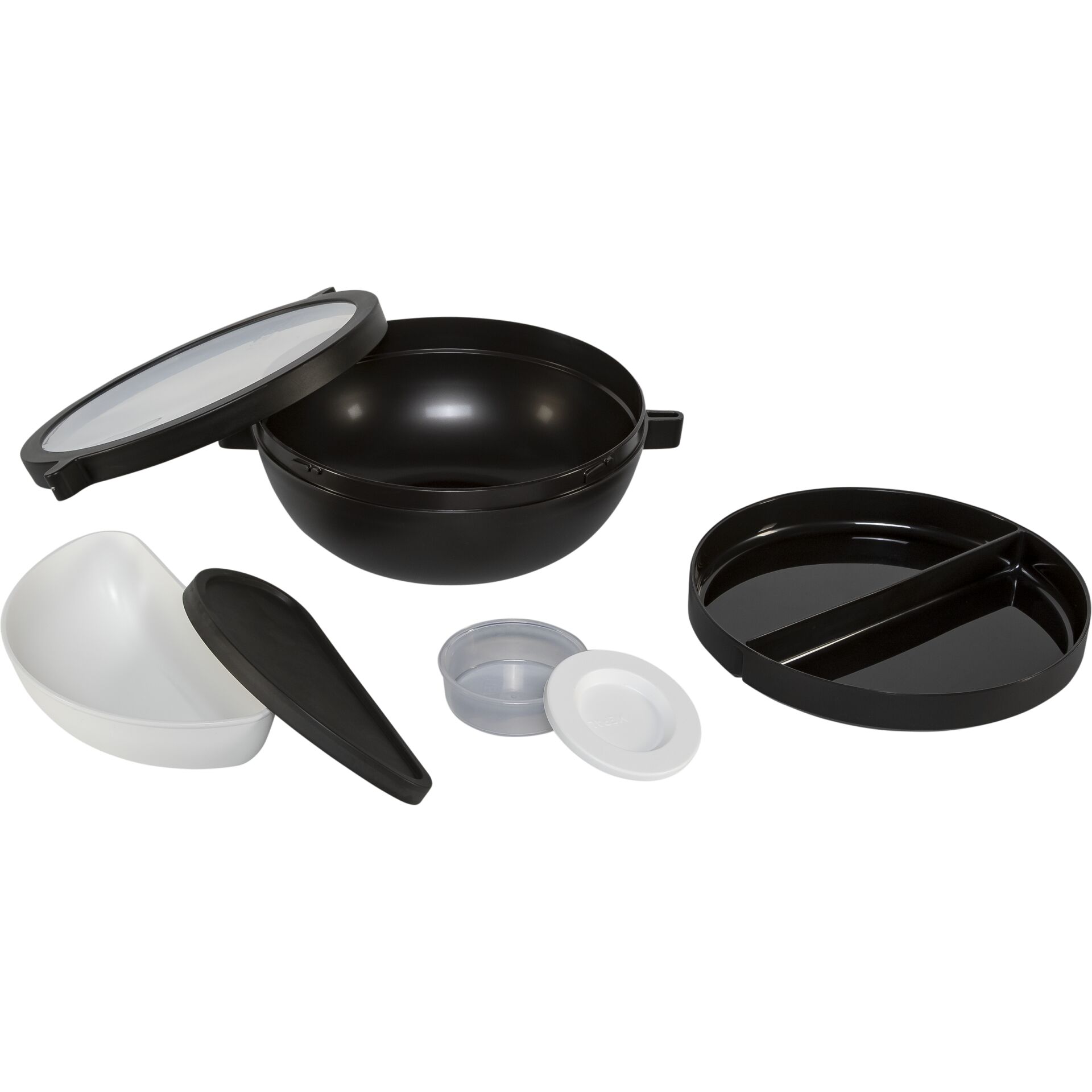 Topfset, Mikrowellenbehälter, Rührschüssel, Deckel, Portionsbehälter