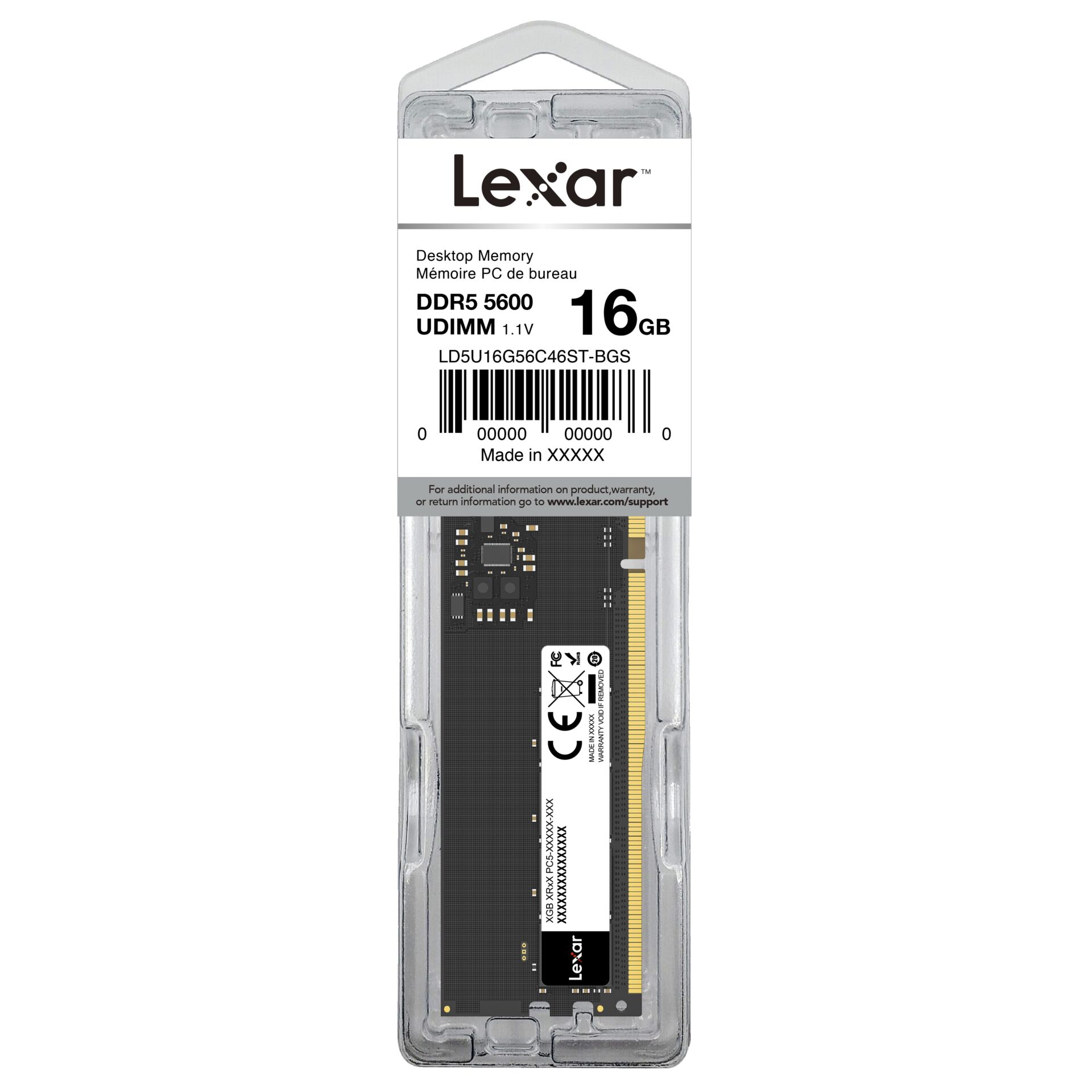 RAM, DDR5, 16GB, Desktop-Speicher, UDIMM