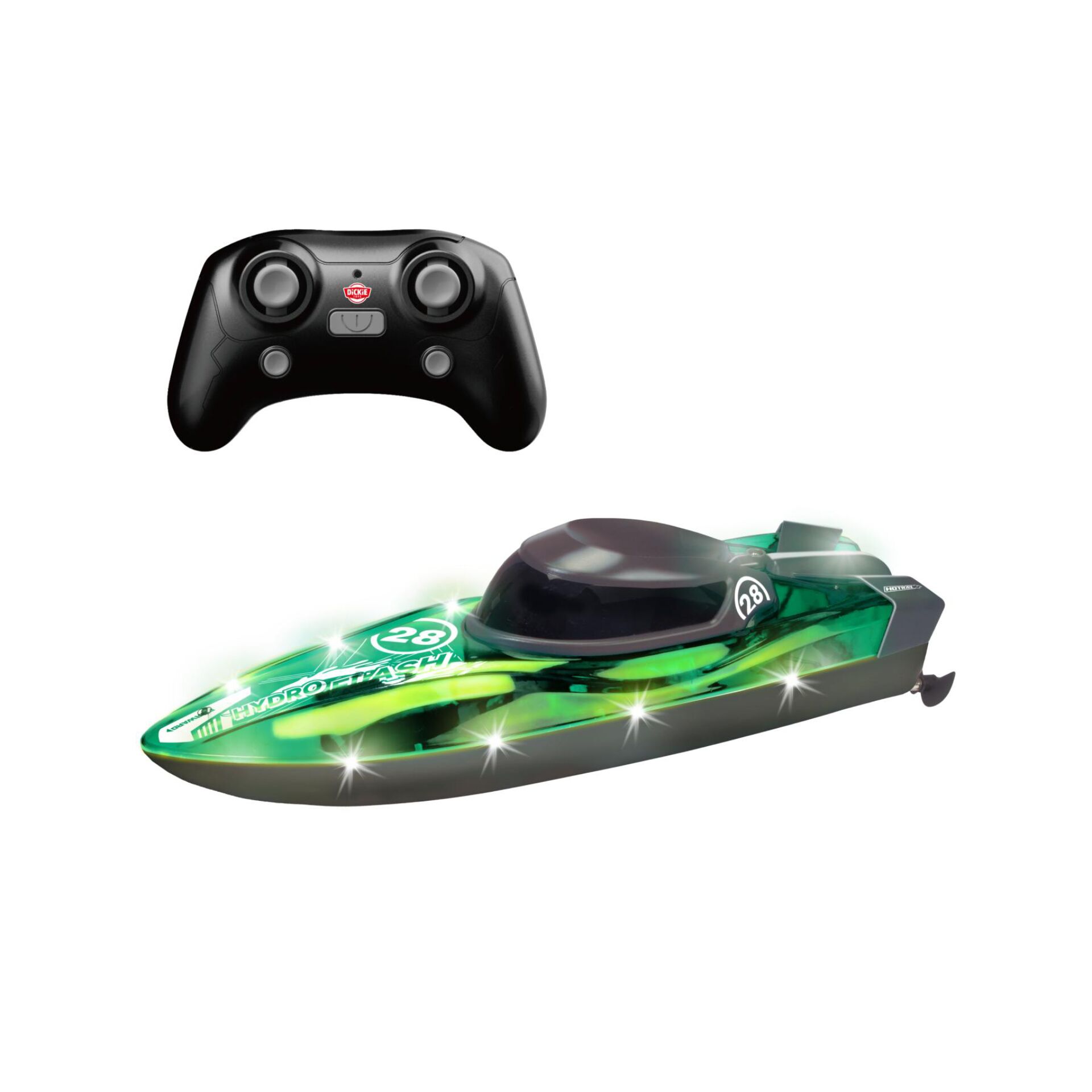 RC-Boot, Fernsteuerung, Grünes Boot, LED-Lichter, Geschwindigkeitsboot
