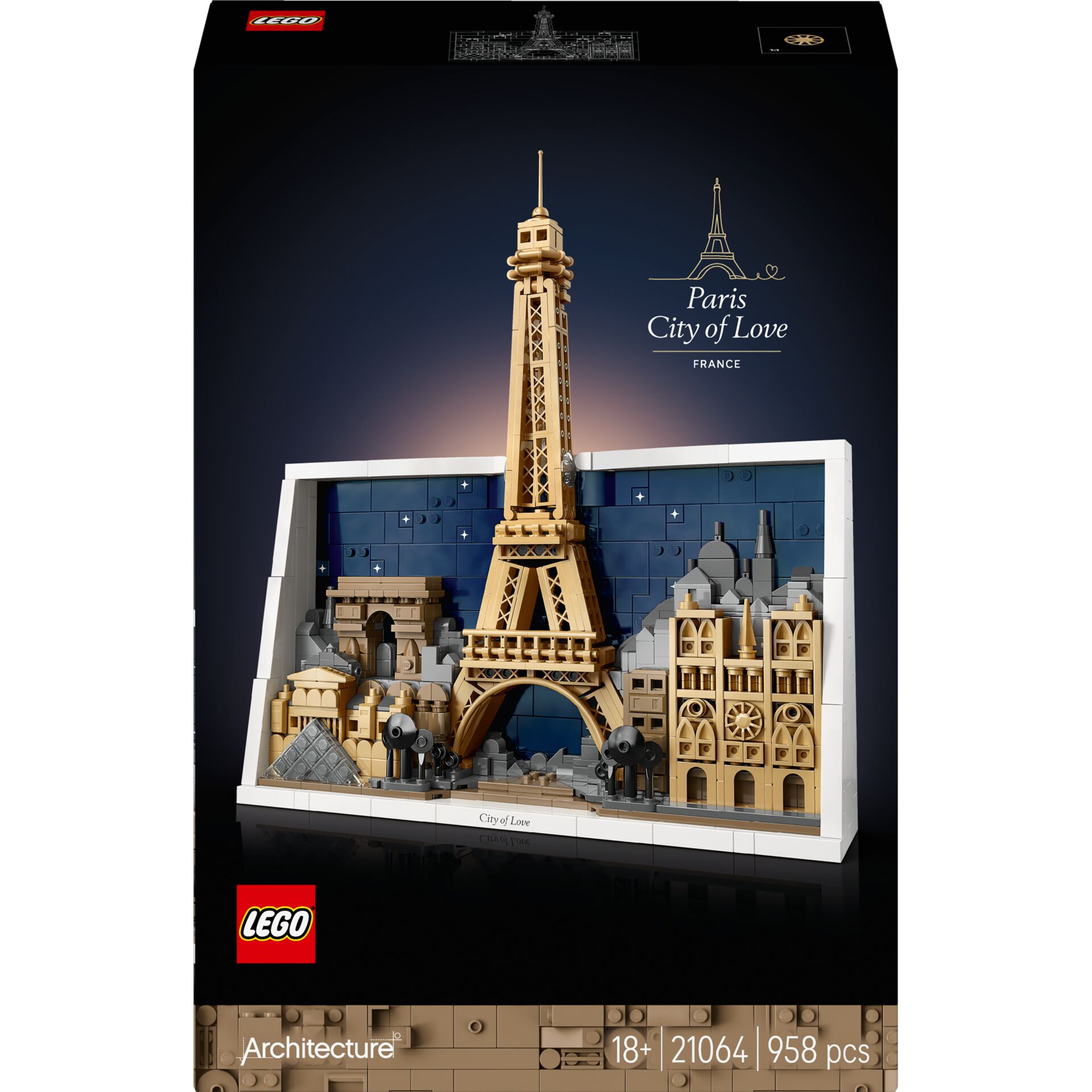 Eiffelturm, LEGO Architecture, Stadtmodell, Beige Steinbricks, 3D Puzzle