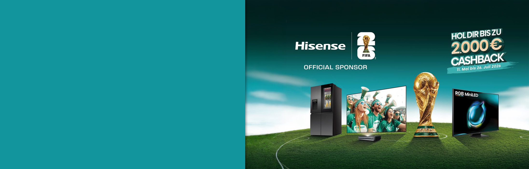 Fernseher, Kühlschrank, Flachbildschirm, Grasland, Weltmeisterschaft, Fernseher, Kühlschrank, Promo, Sponsoring, LED-TV