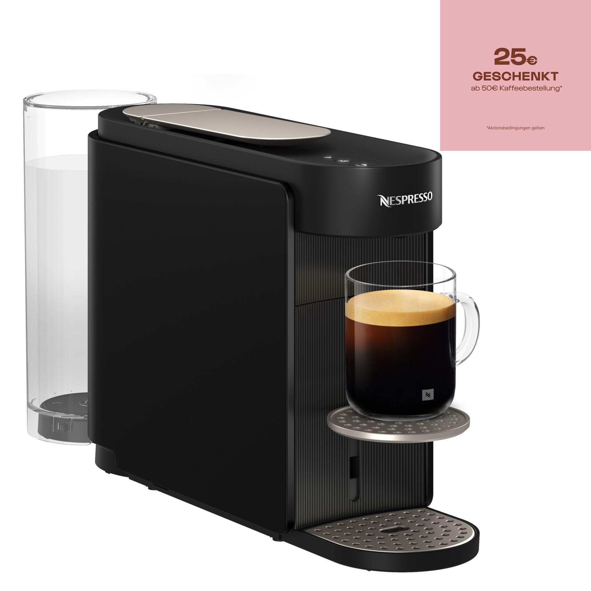 Kaffeemaschine, Espressomaschine, Kapselmaschine, schwarz, Tassenhalterung, Kaffeemaschine, Kapselmaschine, Espresso, Espressotasse, Wassertank, Kaffeemaschine, Kapselmaschine, Espresso, Kaffeeautomat, Tassenablage