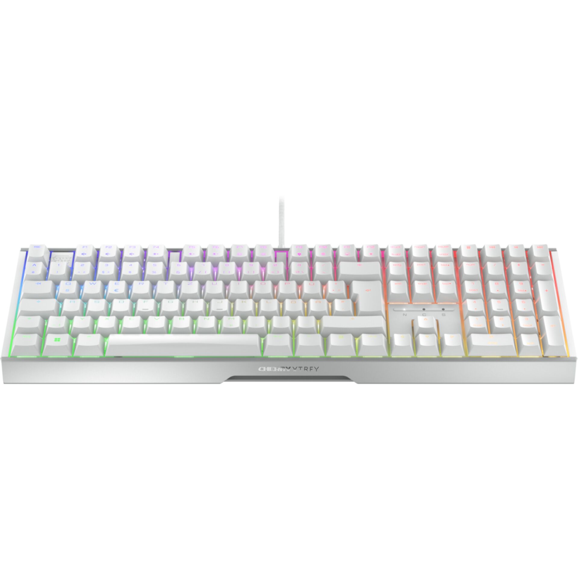 mechanische Tastatur, RGB-Beleuchtung, weiße Tastatur, voller Size, USB kabelgebunden