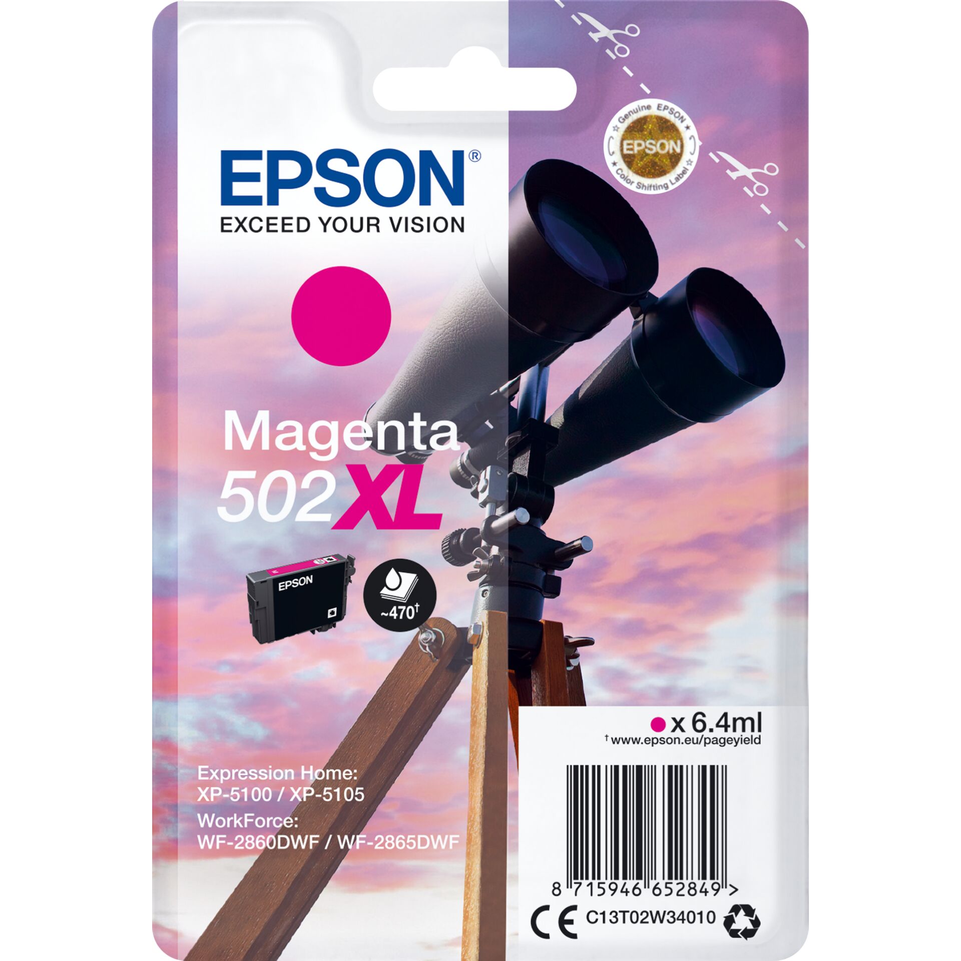 Epson Tintenpatrone magenta  502 XL                    T 02W3