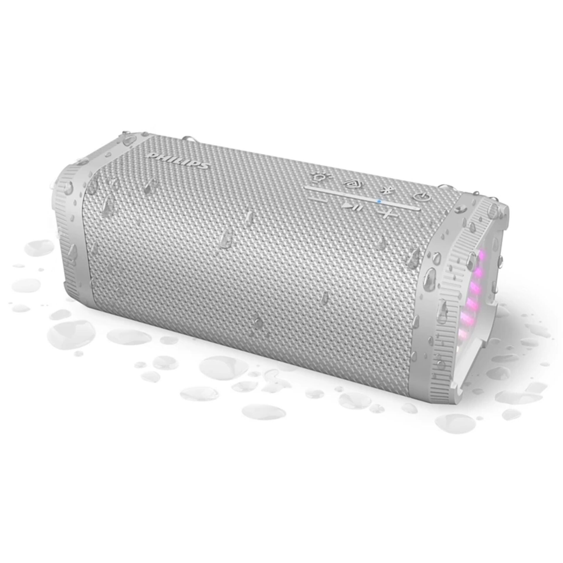 Adapter, Elektronik, Bluetooth, Lautsprecher, Kompakt, Grau, LED-Licht