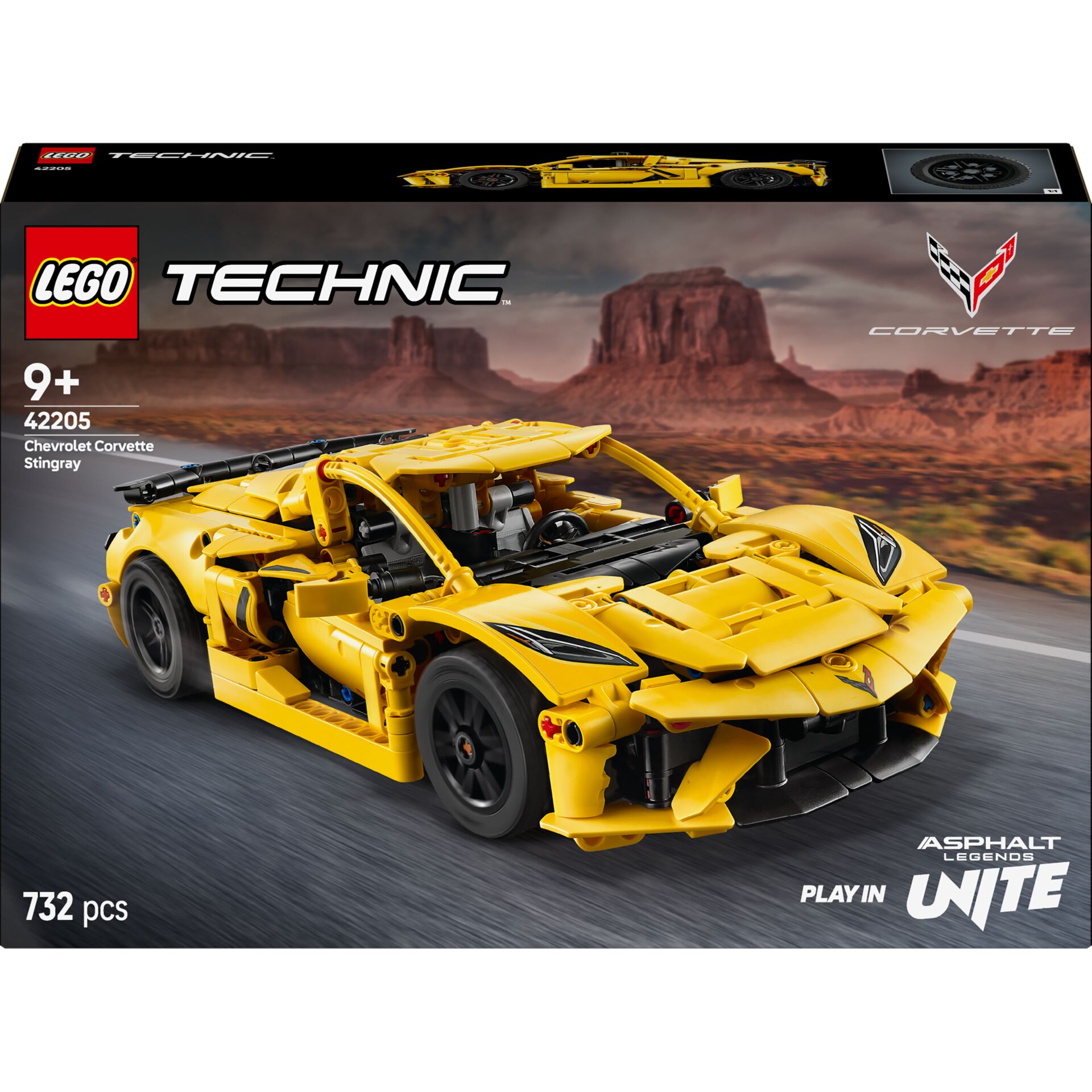Lego, Technic, Corvette, Stingray, Gelb