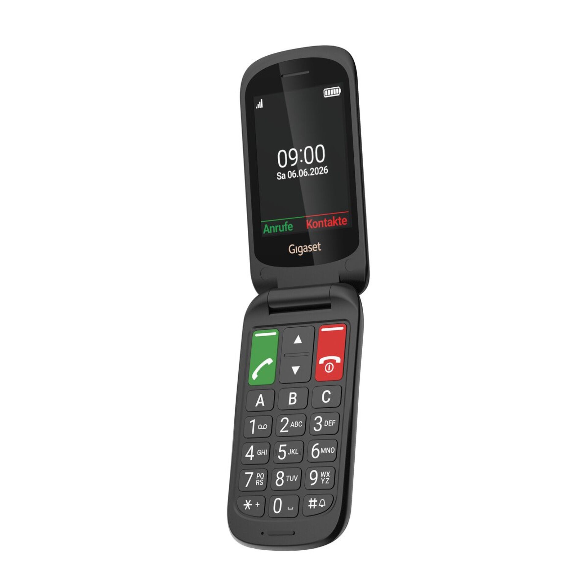 Klapptelefon, Flip-Handy, Tastenhandy, Schwarz, LED-Display