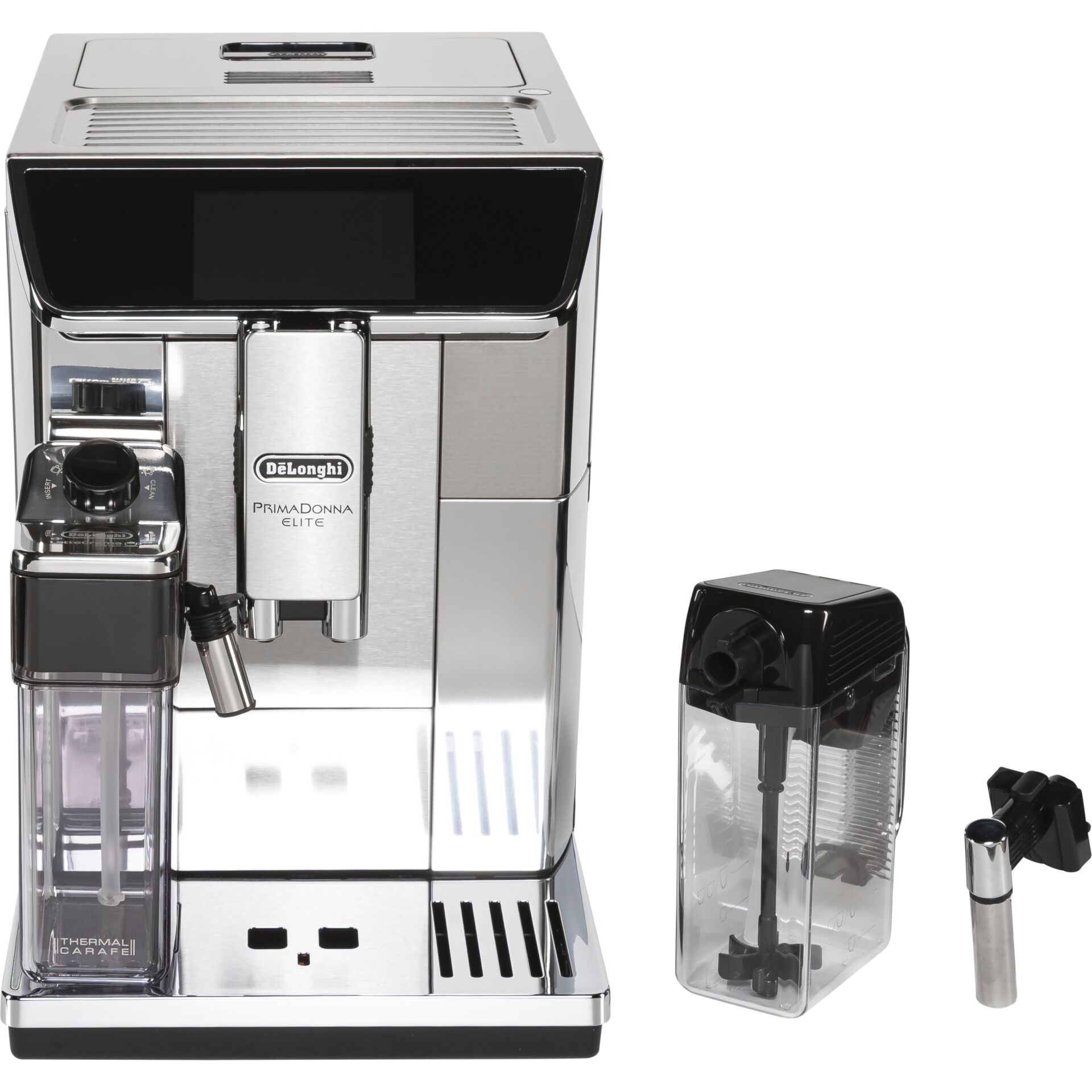 Espresso machine, Schwarz-Silber, Milchaufschäumer, Kaffeezubehör, Automatische Brühfunktion