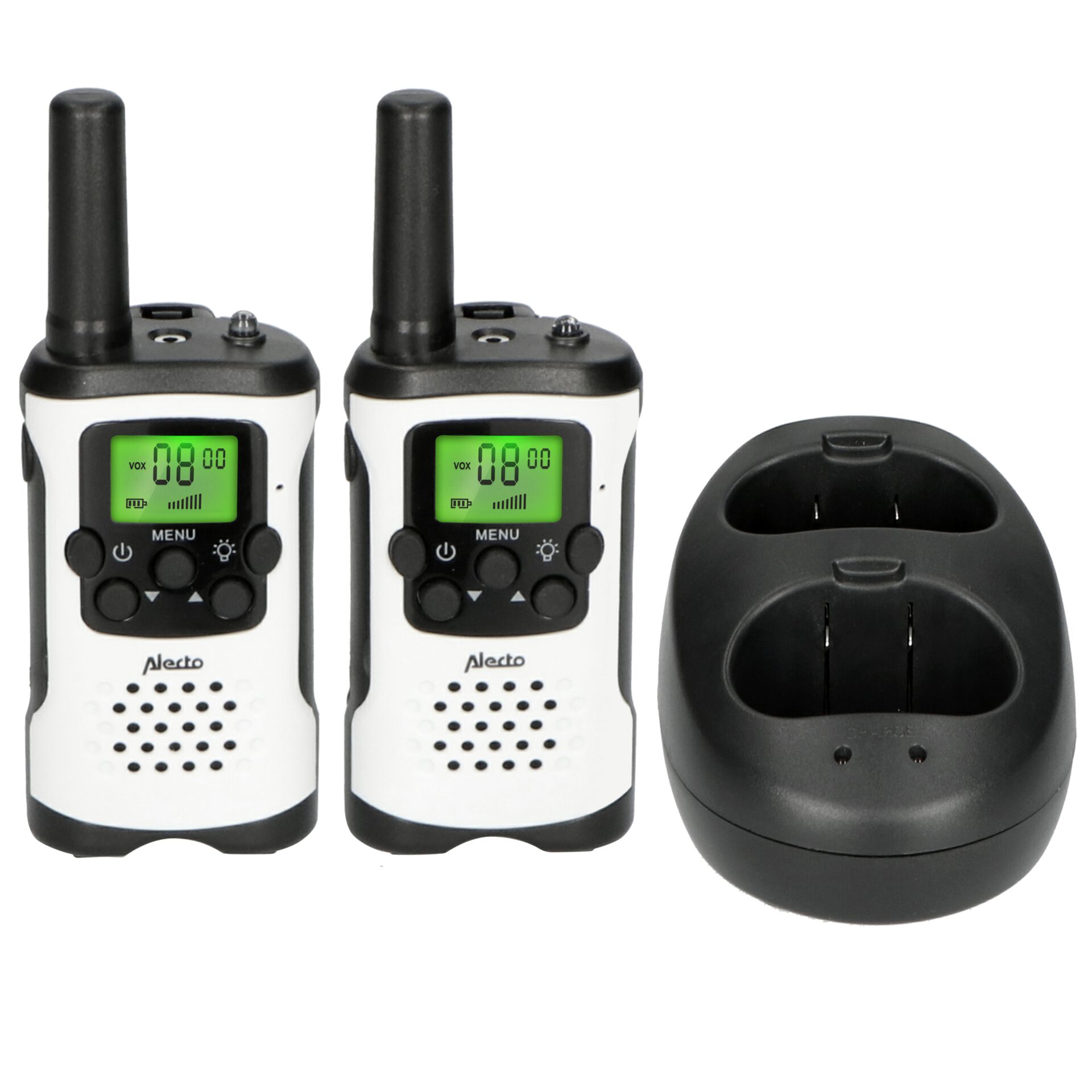 Funkgerät, Handgerät, Zwei-Wege-Radio, Schwarz-Weiß, Displaygehäuse
