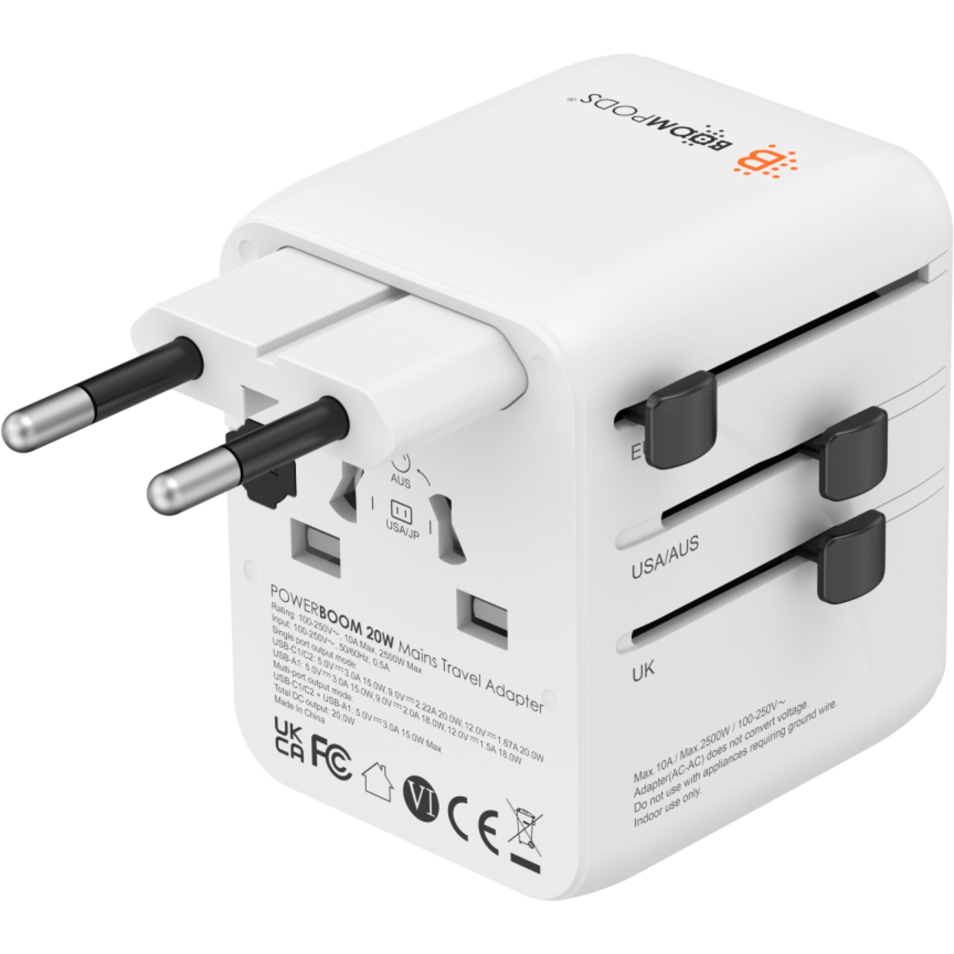Reiseladegerät, UK-Stecker, EU-Stecker, 20W Netzteil, USB-Ladeadapter