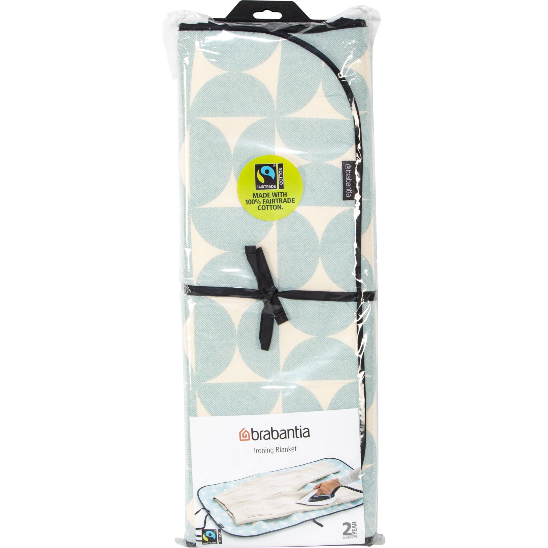 Bügeltuch, Baumwolle, blaues Geometrik Muster, verpackt, Brabantia