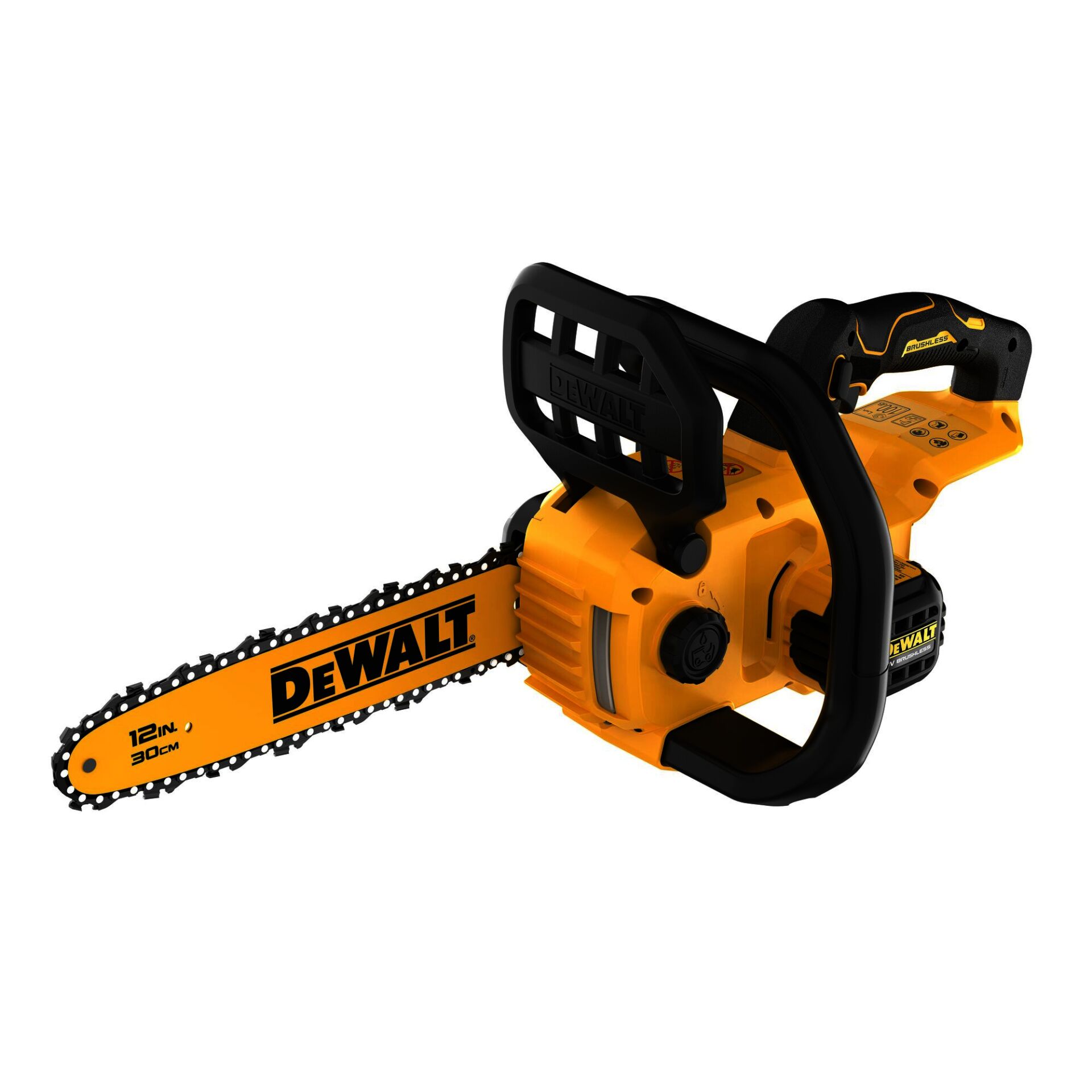 Kettensäge, Akku-Kettensäge, 12 Zoll, orange, Gürtel