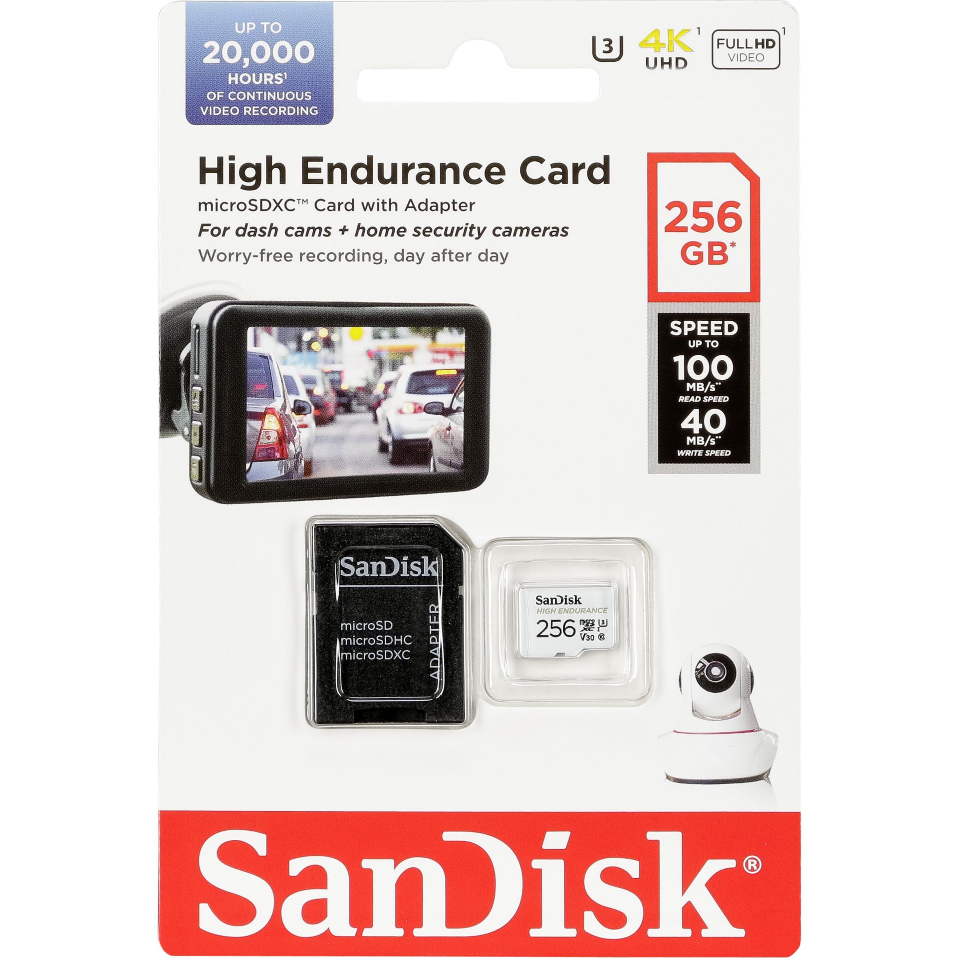 SD-Karte, microSDXC, 256 GB, Klasse-10, Adapter
