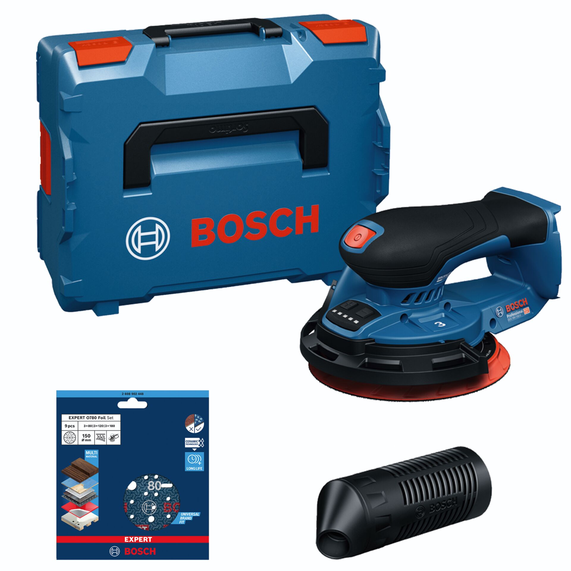 Bohr-/Schleifgerät, Exzenterschleifer, Bosch, Koffer, Schleifpapierset