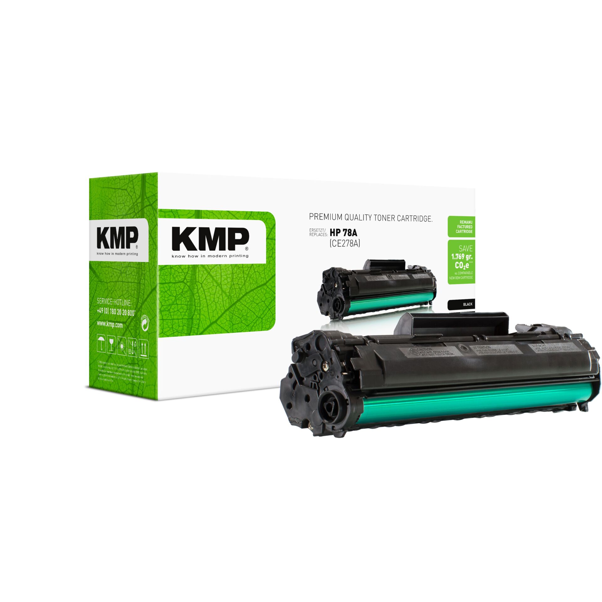 Computerausrüstung, Elektronik, Hardware, Maschine, Tonerpatrone, HP 78A, KMP, Schwarz, Grün