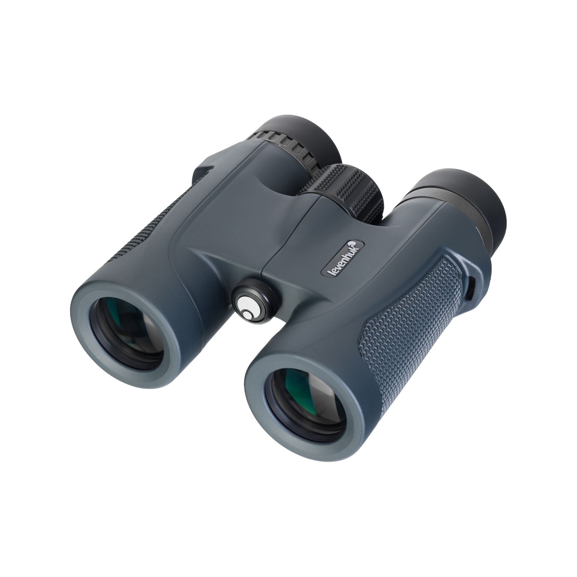Fernglas, Binoculars, Grün-grau, Gummierte Griffe, Objektiv