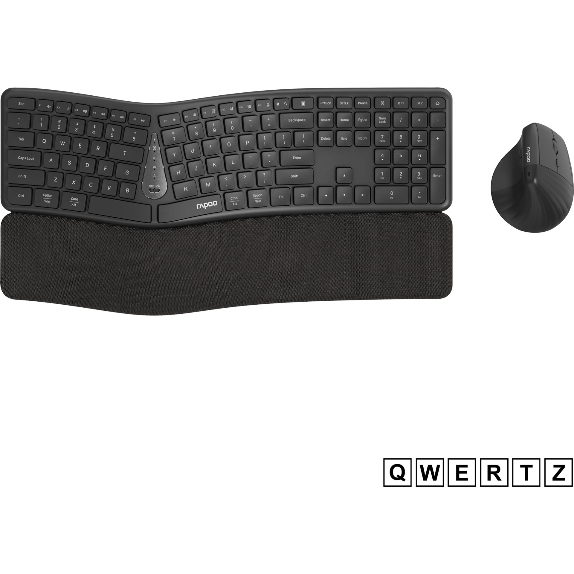 Tastatur, Kabelgebunden, QWERTZ, Schreibtischset, Handgelenkstütze