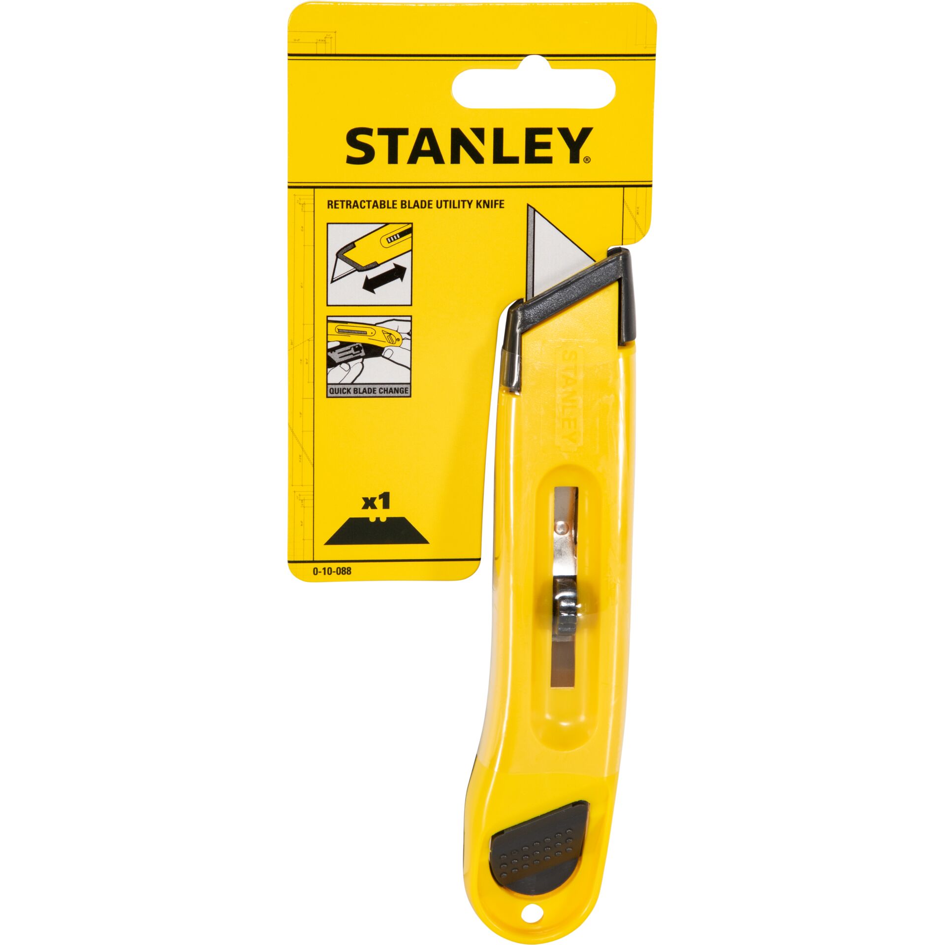 Stanley Universeller Messer, Universalmesser, Faltschachtelmesser, gelber Griff, ausziehbare Klinge, Stanley Cuttermesser, ausziehklinge, Universalmesser, gelb, ergonomischer Griff