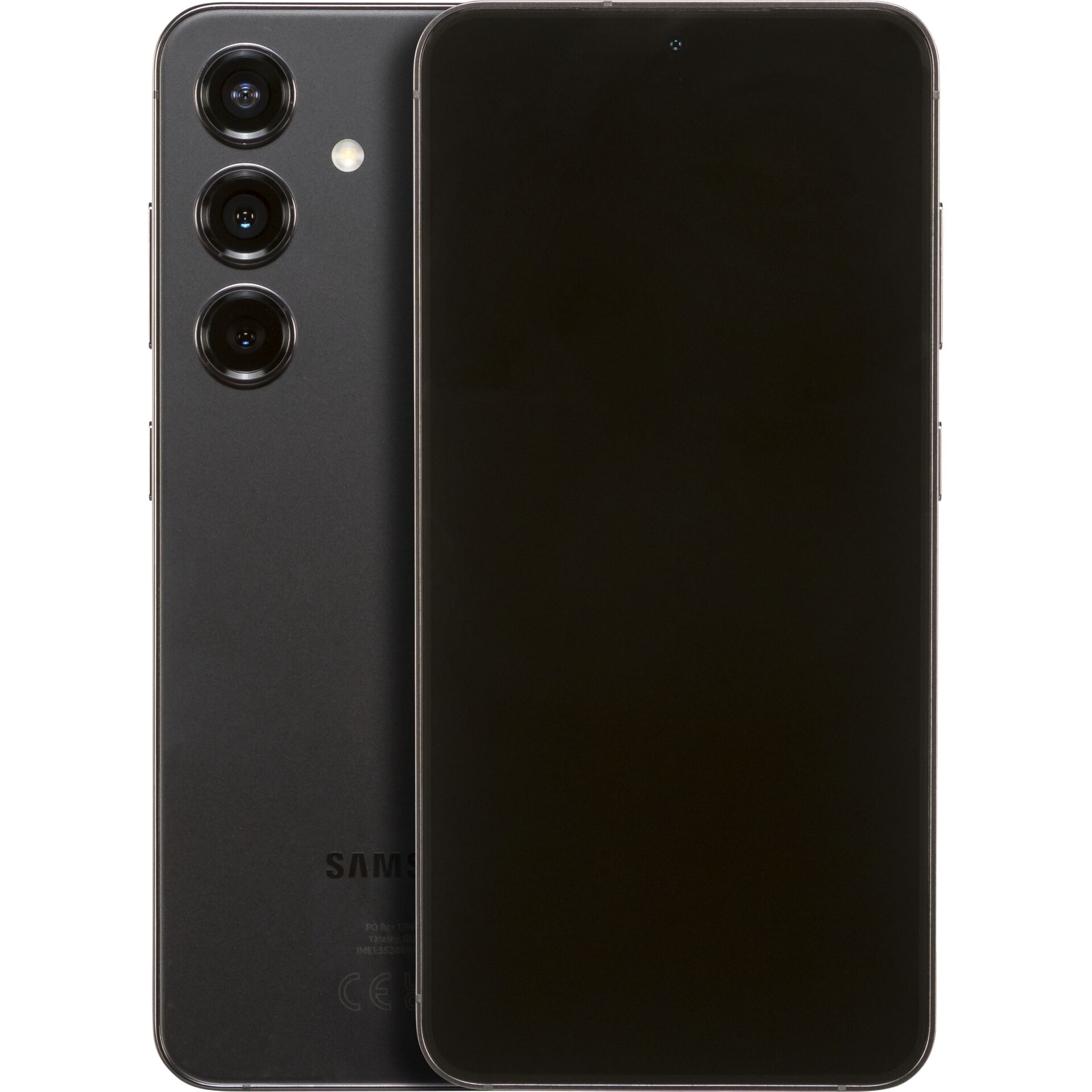 Elektronik, Telefon, Handy, Smartphone, Dreifachkamera, Schwarz, randloses Display, Rückseite Logo