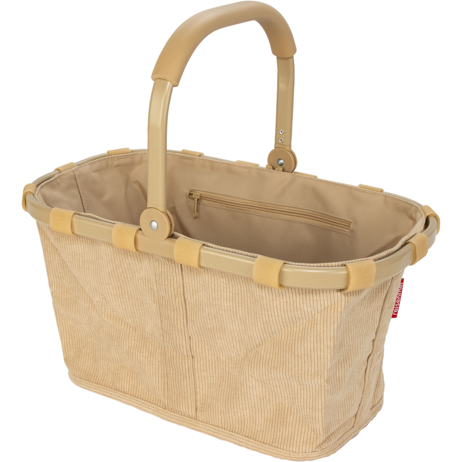 Tasche, Tragetasche, Korallenfarb, Corduroy, Tragegriff