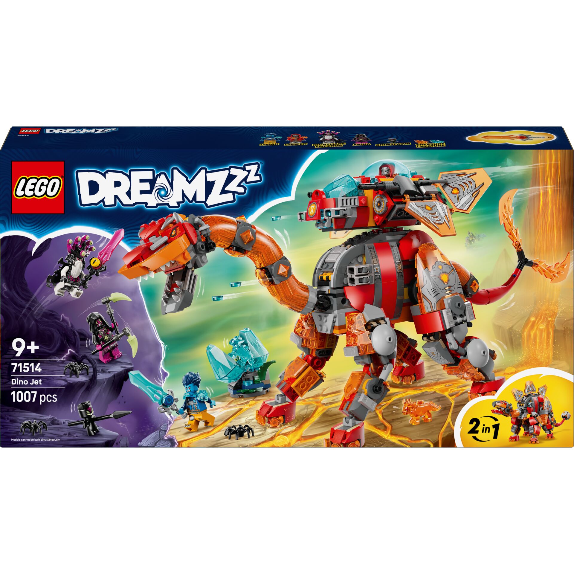 Lego, Dreamzzz, Dino Jet, 1007 pcs, 2-in-1