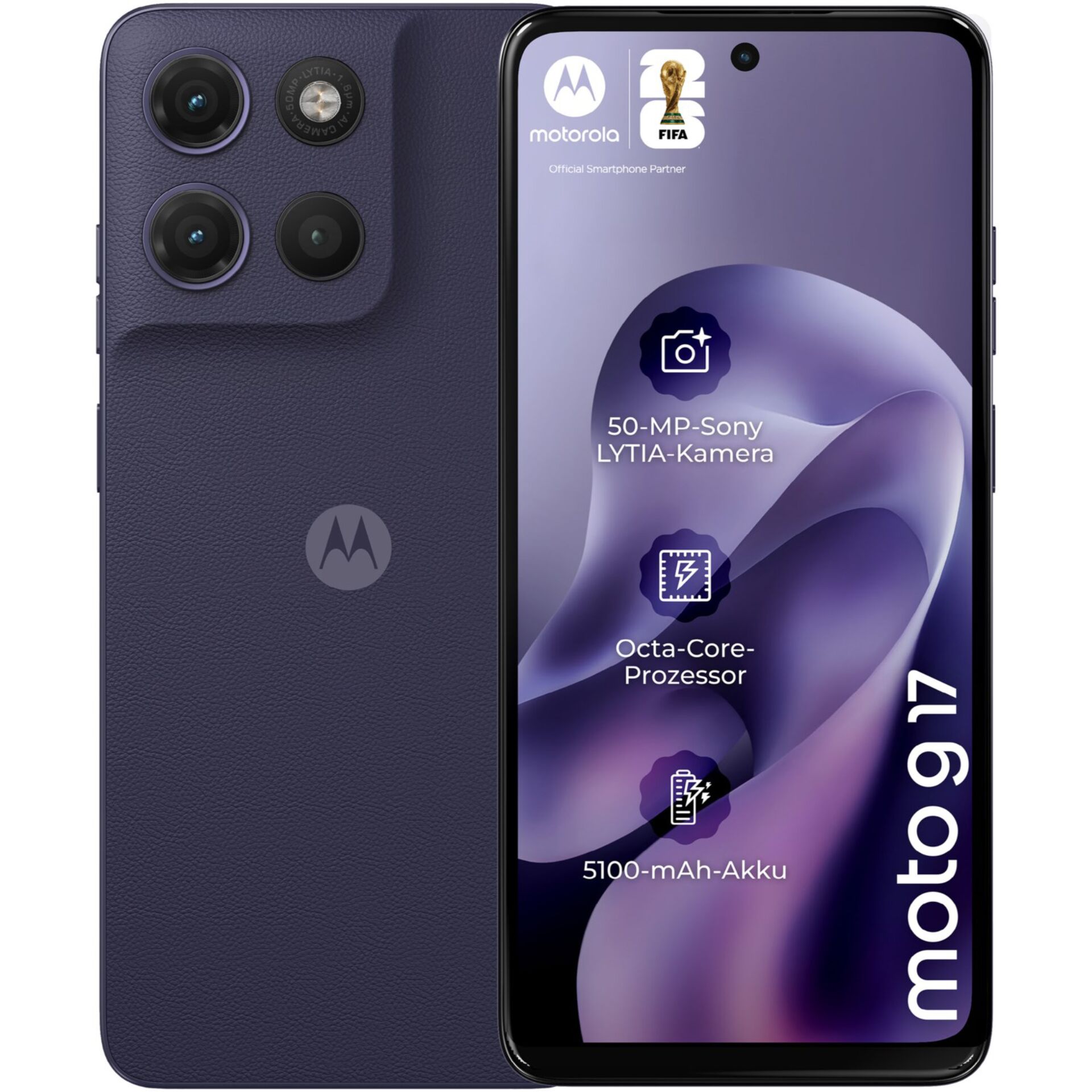 Smartphone, Dreifachkamera, Lila, OLED-Bildschirm, 50 MP Kamera