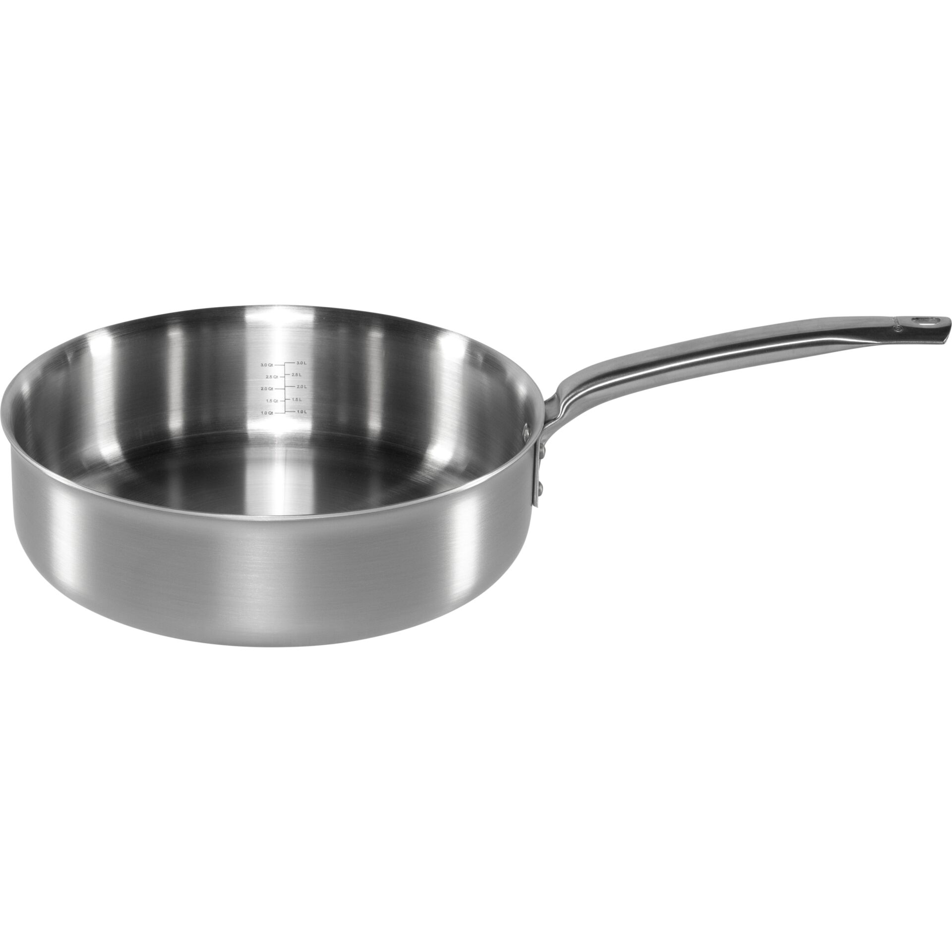 Pfanne, Stielpfanne, Edelstahl, Messskala, Kochgeschirr