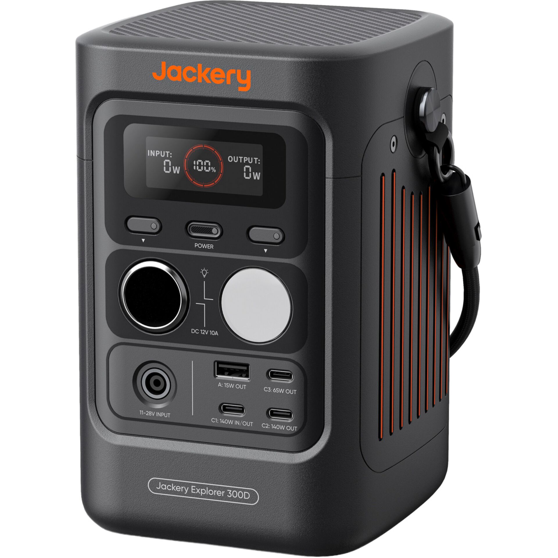 Power station, DC 12V, USB-C, AC output, Tragetasche / Griff