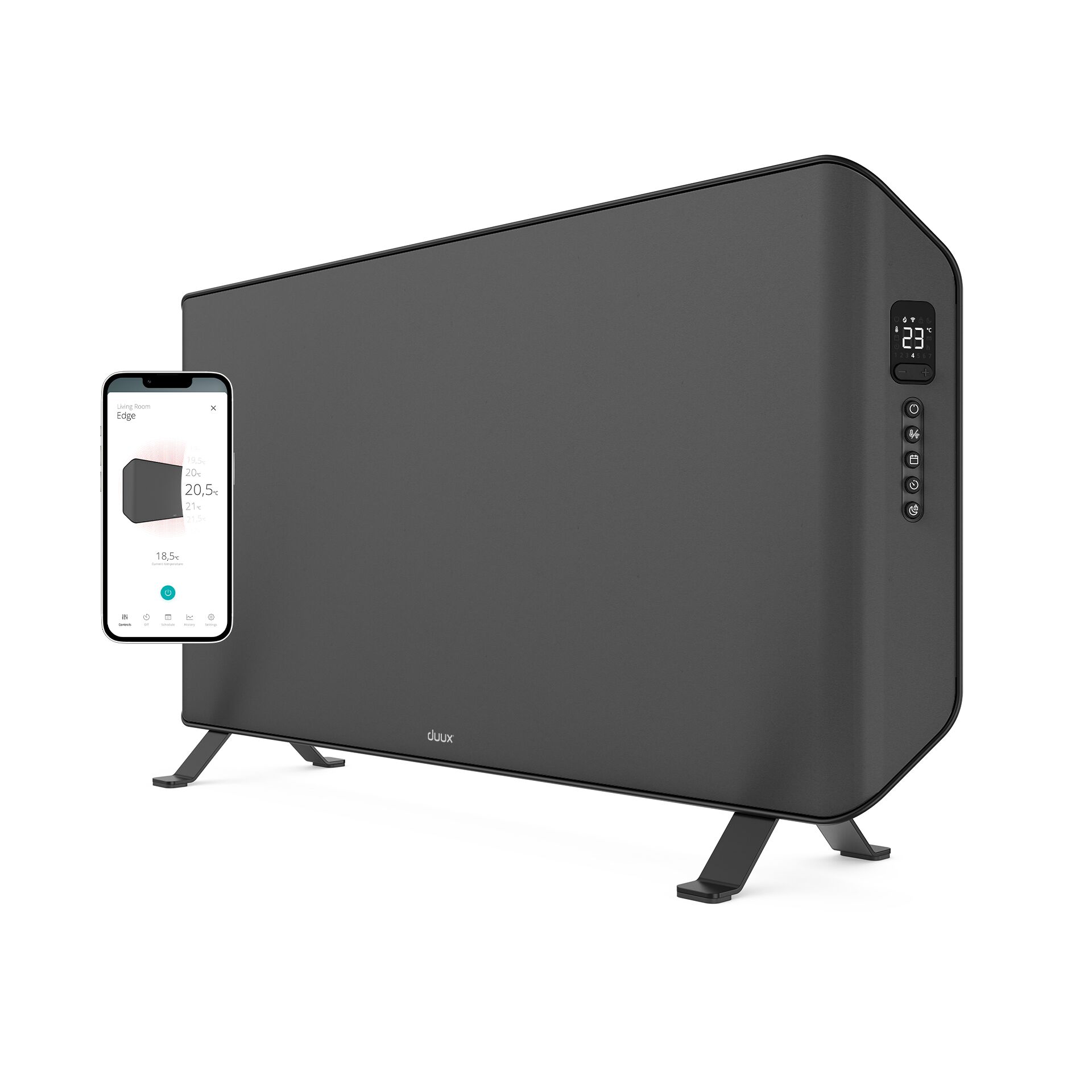 Heizung, Elektrisch, Wärmeplatte, Sichtdisplay, Schwarz