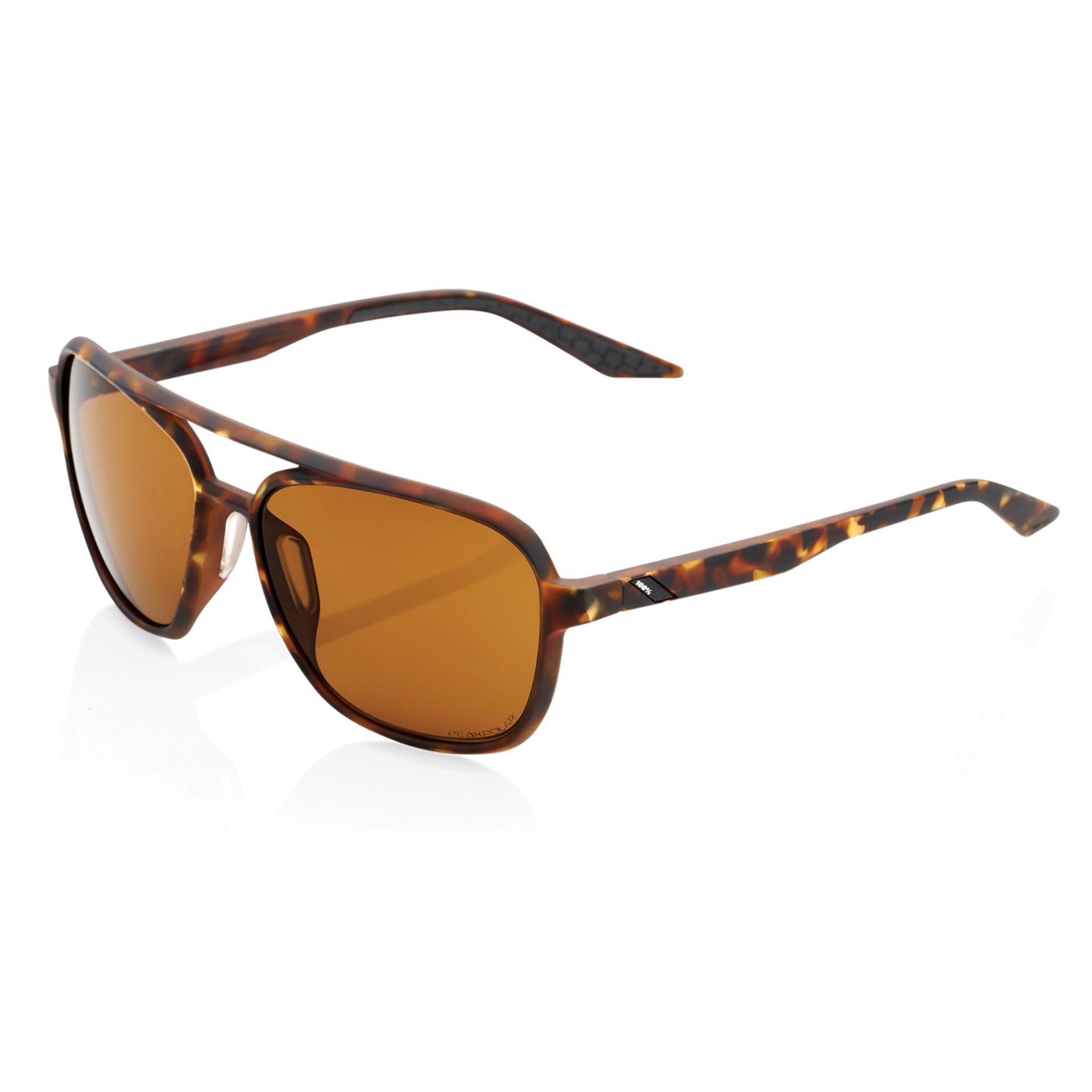 Sonnenbrille, Tortoise-Print, Brillengestell, Braunglas, Einfacher Stil